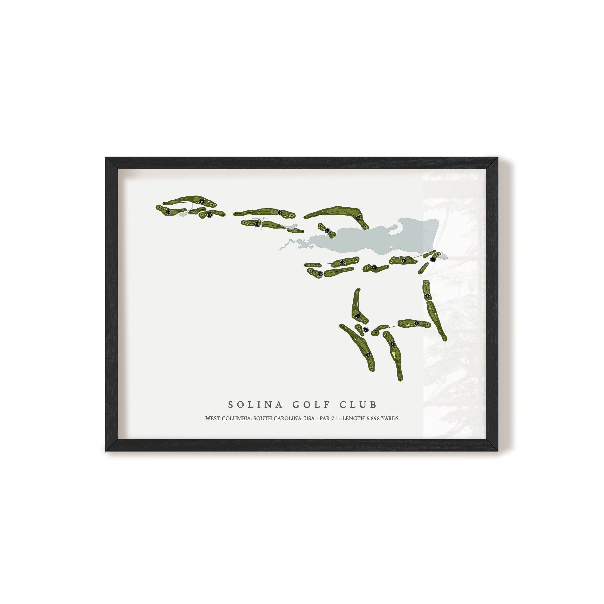 Solina Golf Club | Golf Course Map | Black Frame 