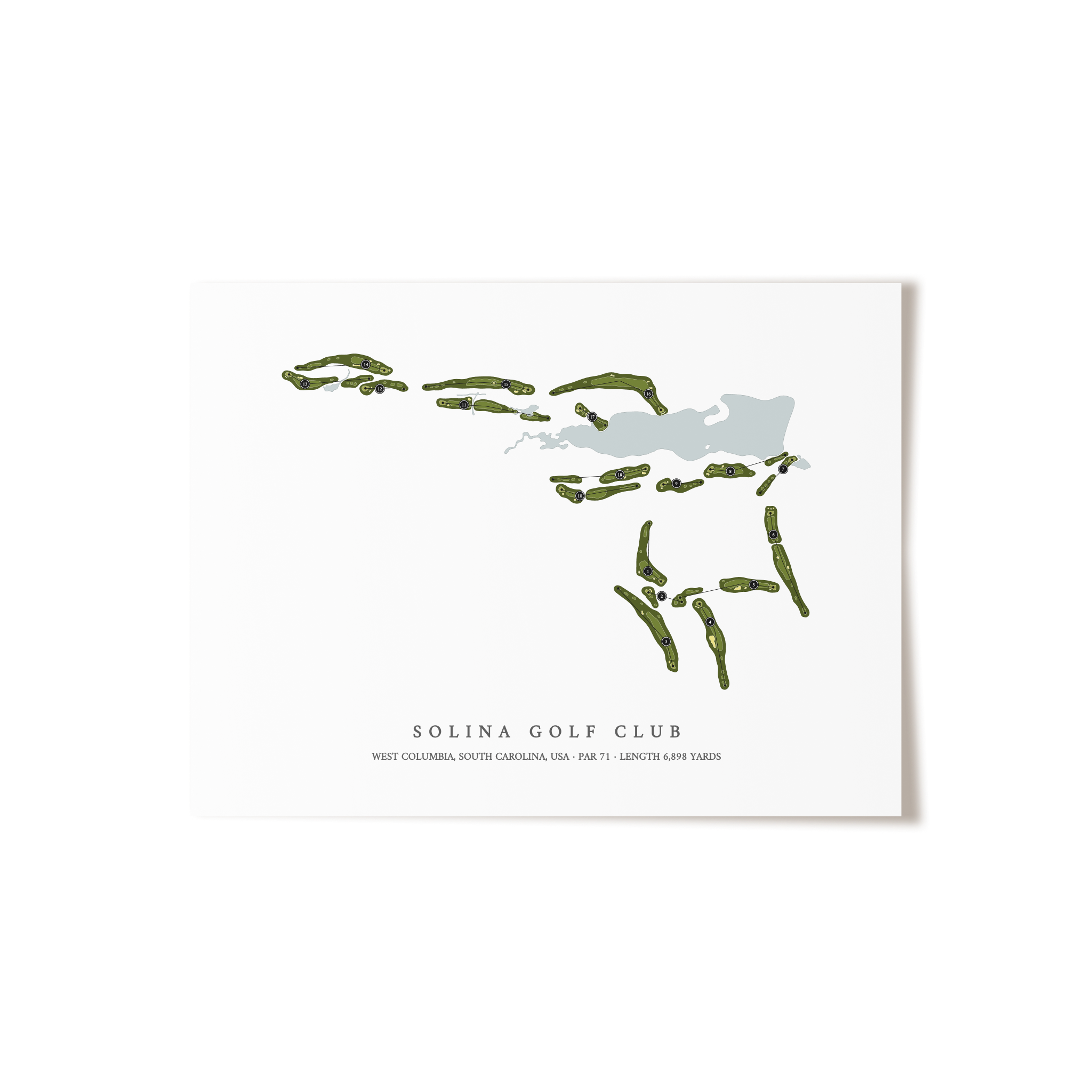 Solina Golf Club | Golf Course Map | Unframed 