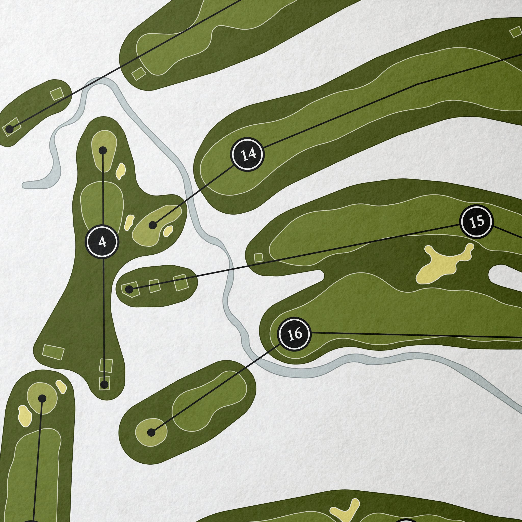 South Hills Golf & Country Club | Golf Course Map | Close Up 