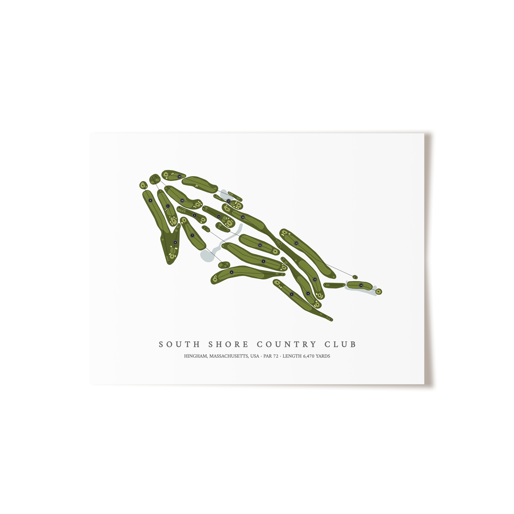 South Shore Country Club | Golf Course Map | Unframed 