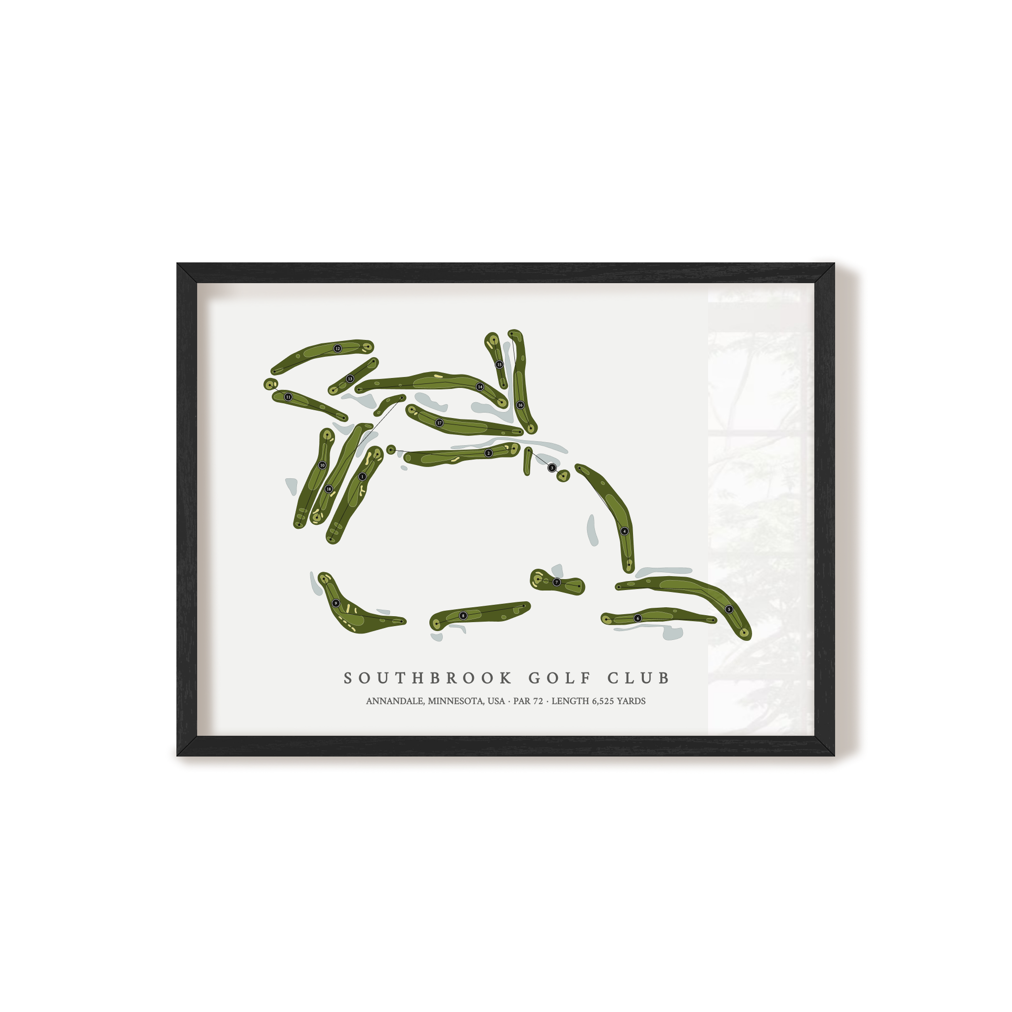 Southbrook Golf Club | Golf Course Map | Black Frame 
