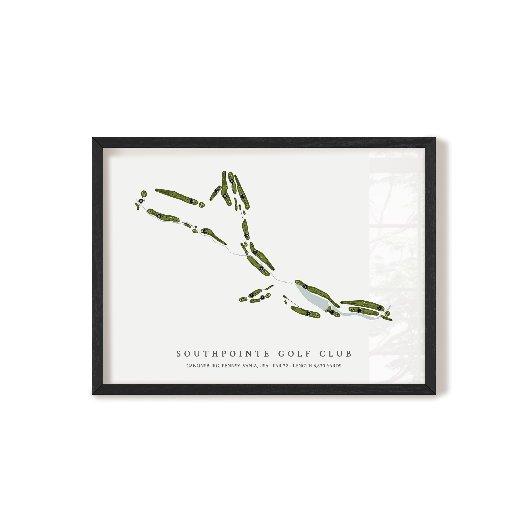 Southpointe Golf Club | Golf Course Map | Black+Frame 