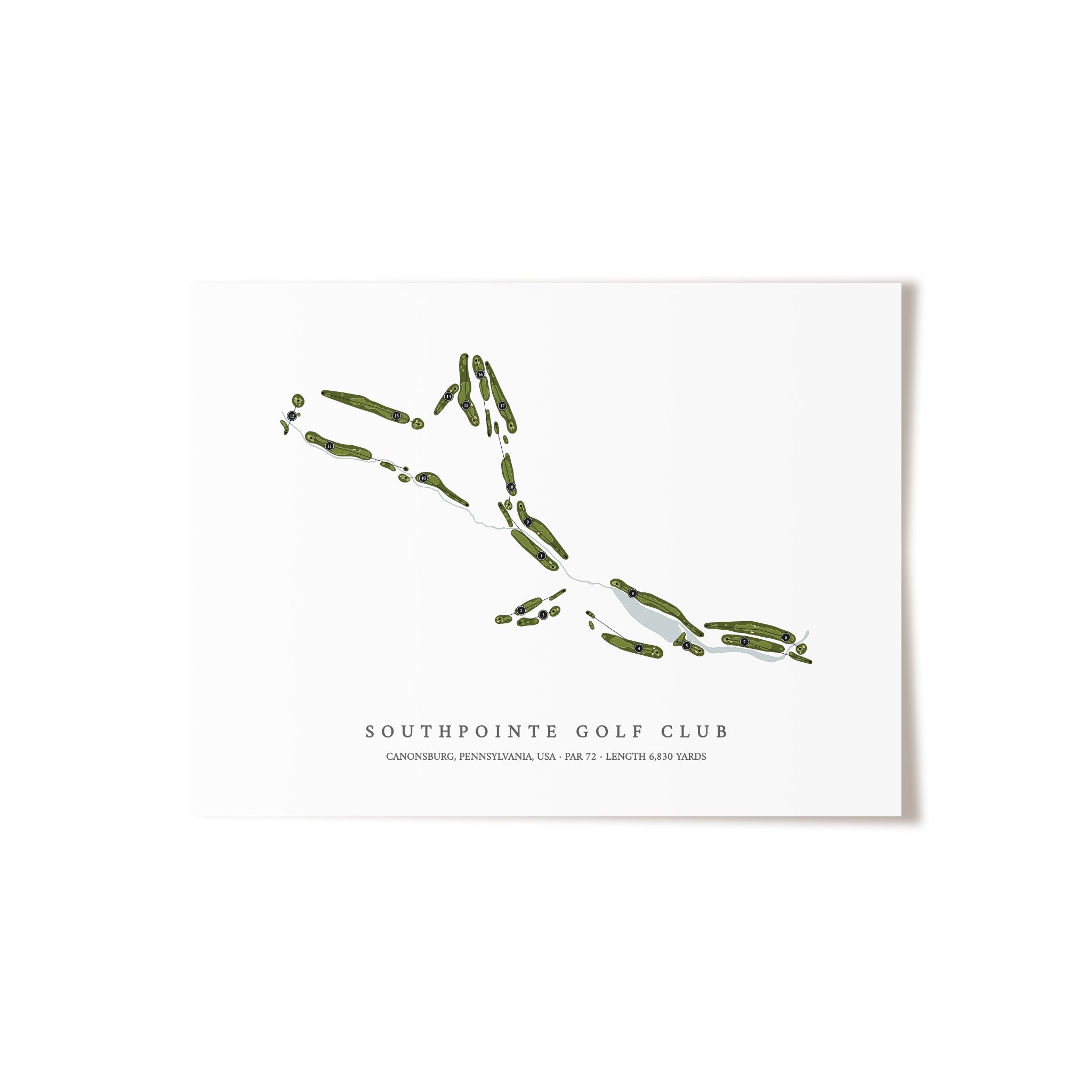 Southpointe Golf Club | Golf Course Map | Unframed 