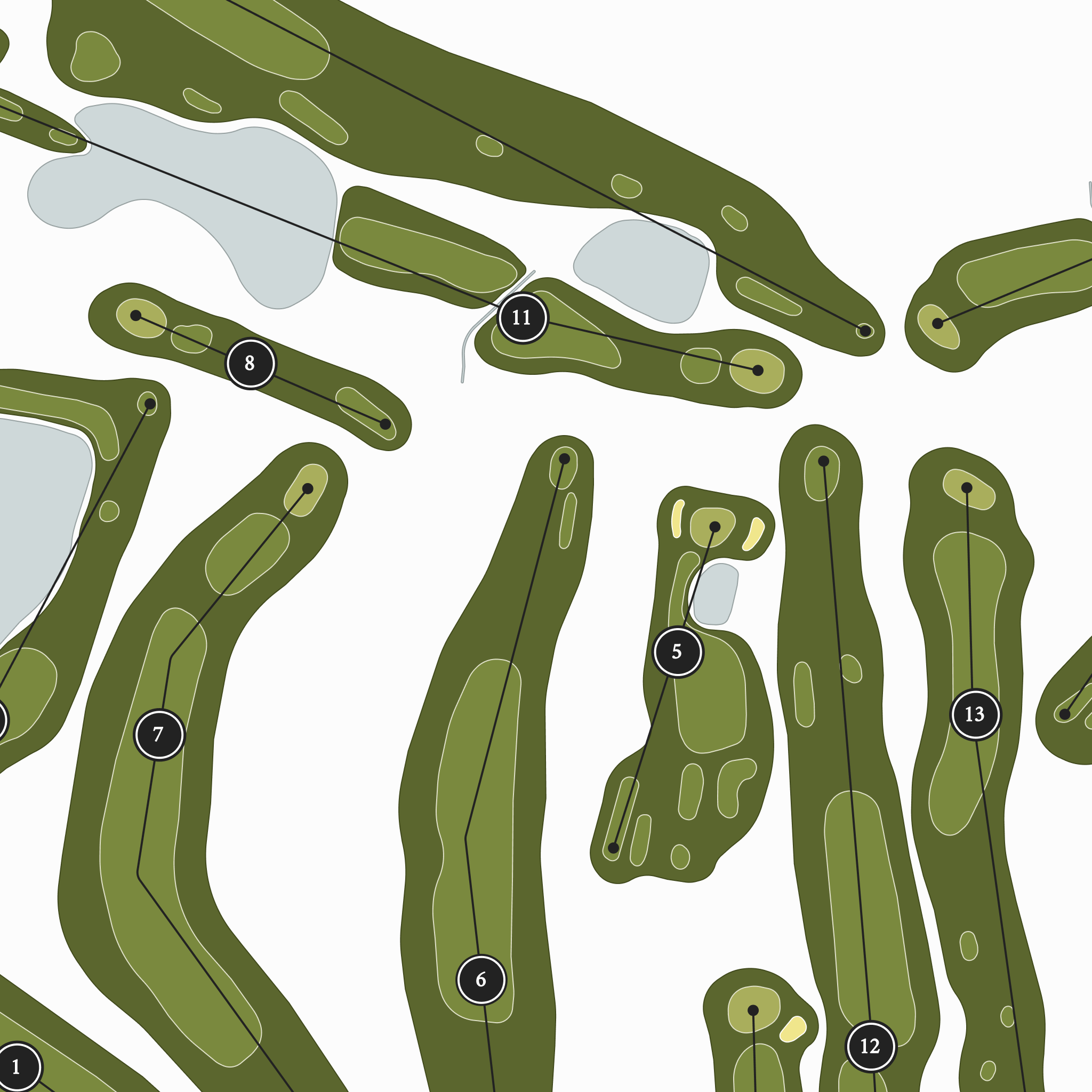 Southwick Golf Course | Golf Course Map | Close Up With Hole Numbers #hole numbers_yes