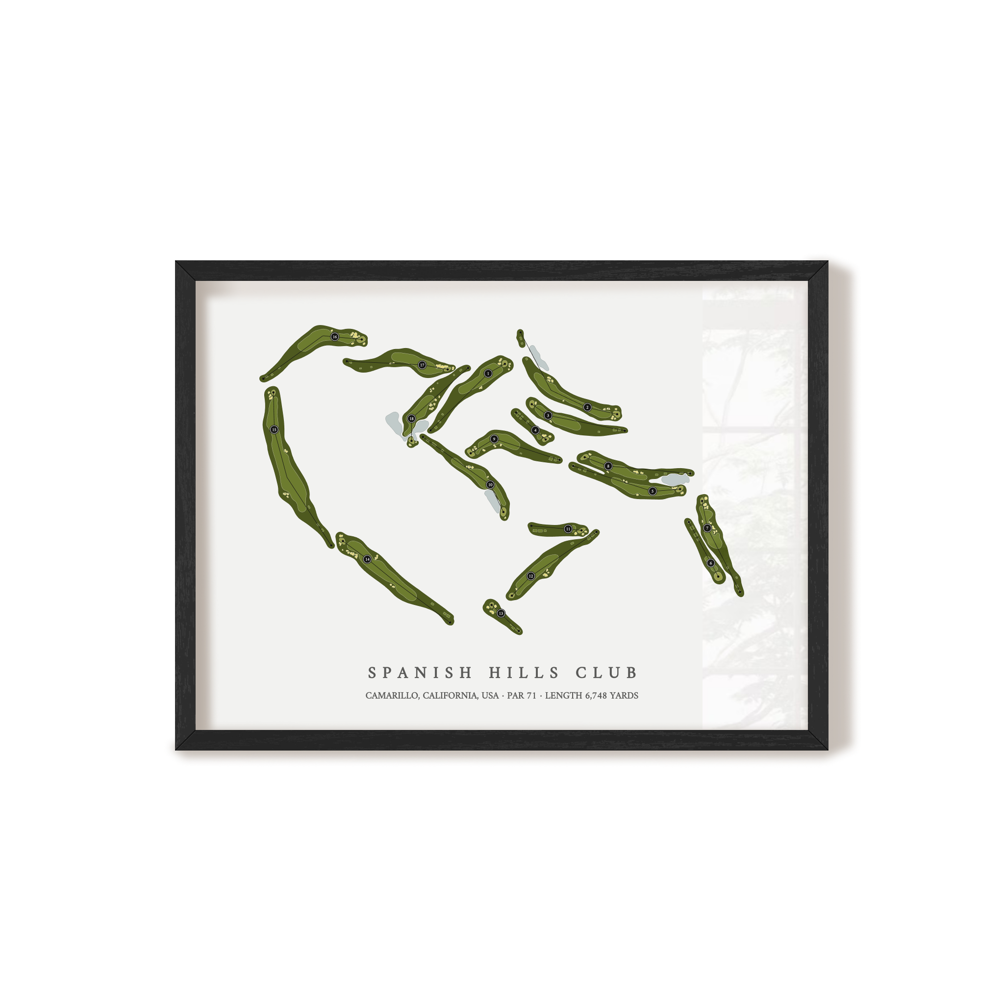 Spanish Hills Club | Golf Course Map | Black Frame 