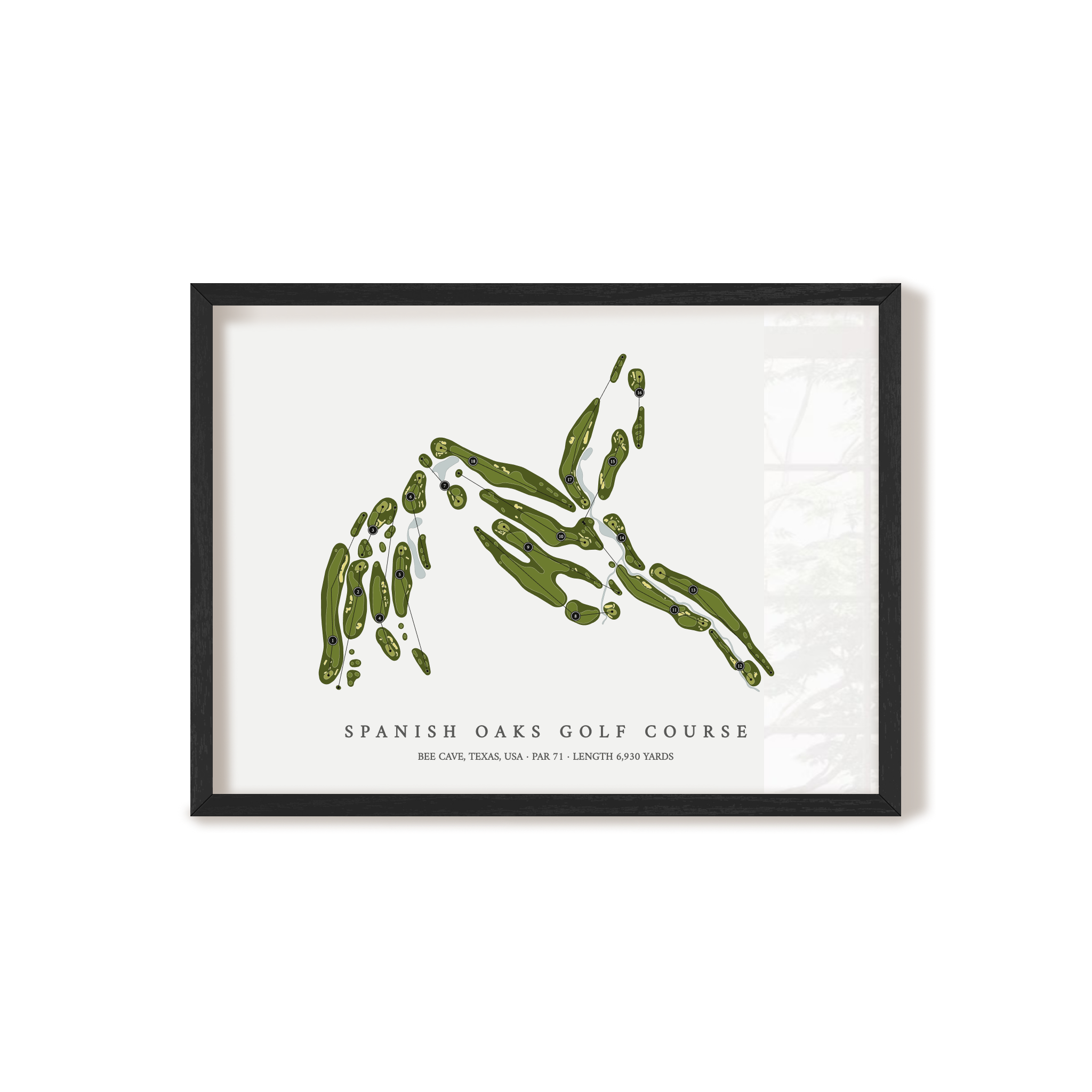 Spanish Oaks Golf Course | Golf Course Map | Black+Frame 