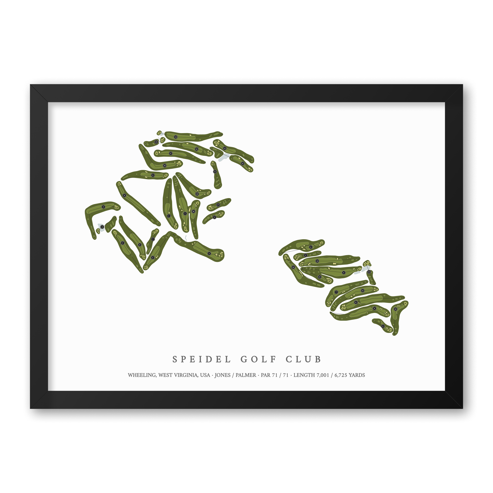 Speidel Golf Club | Golf Course Map | Black Frame