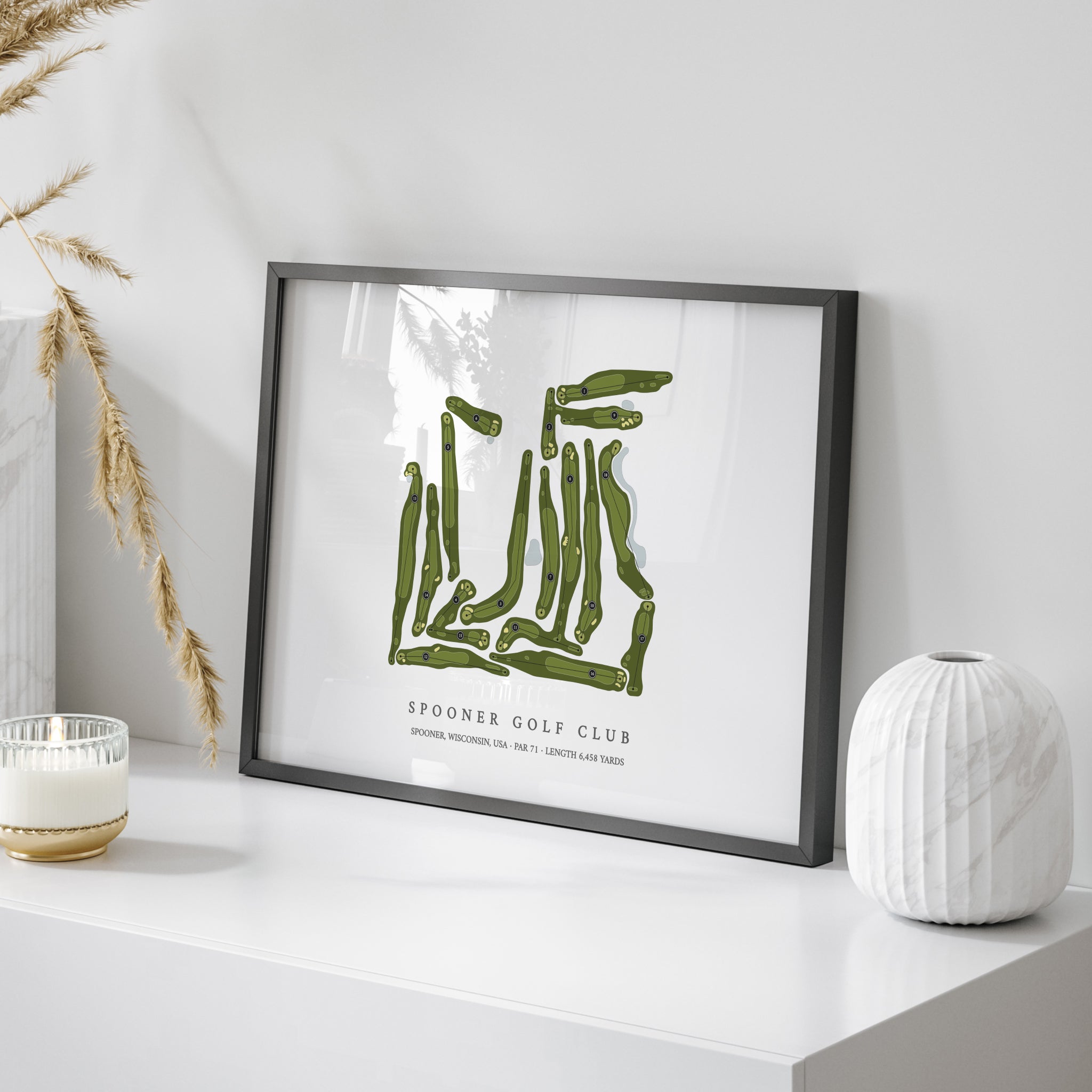 Spooner Golf Club | Golf Course Print | On Table 