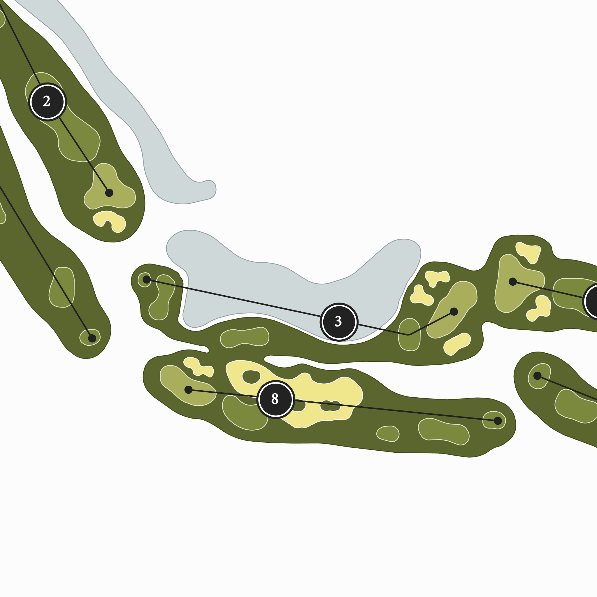 Spring Creek Golf Center | Heritage Style Golf Course Print | Close Up With Hole Numbers #hole numbers_yes