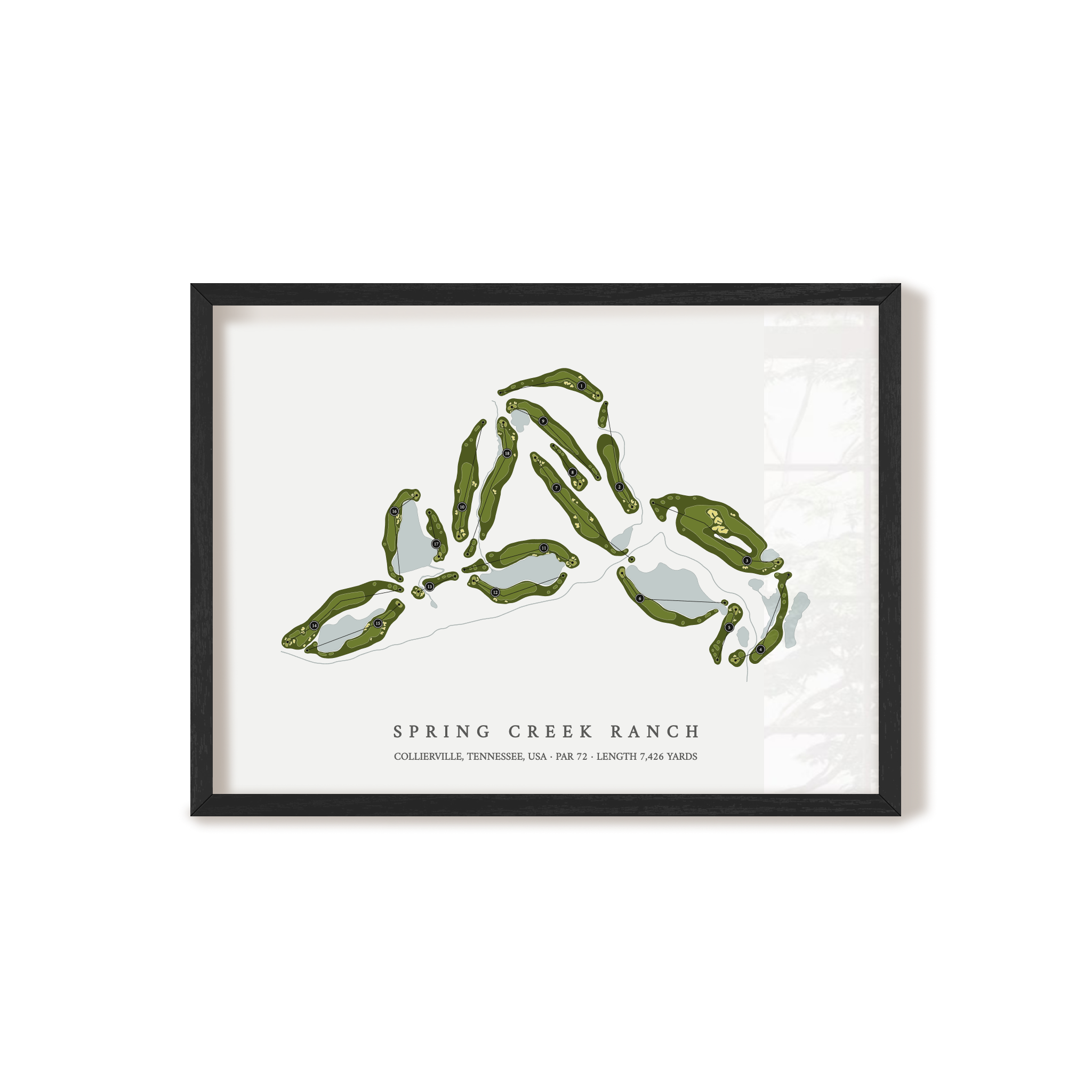 Spring Creek Ranch | Golf Course Map | Black Frame 
