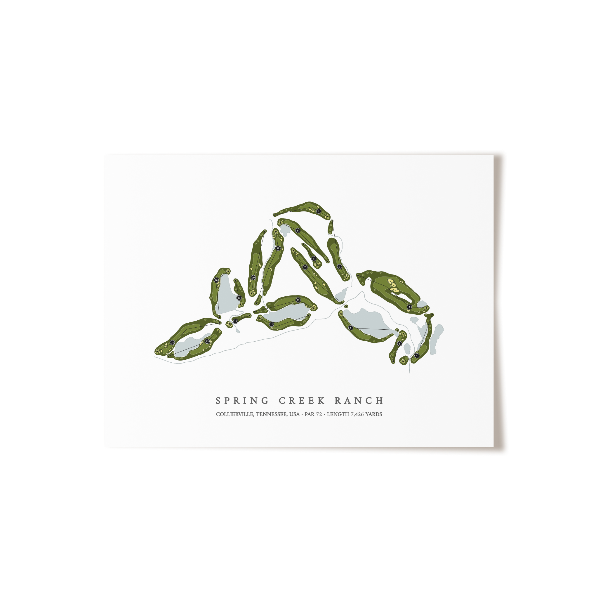 Spring Creek Ranch | Golf Course Map | Unframed 