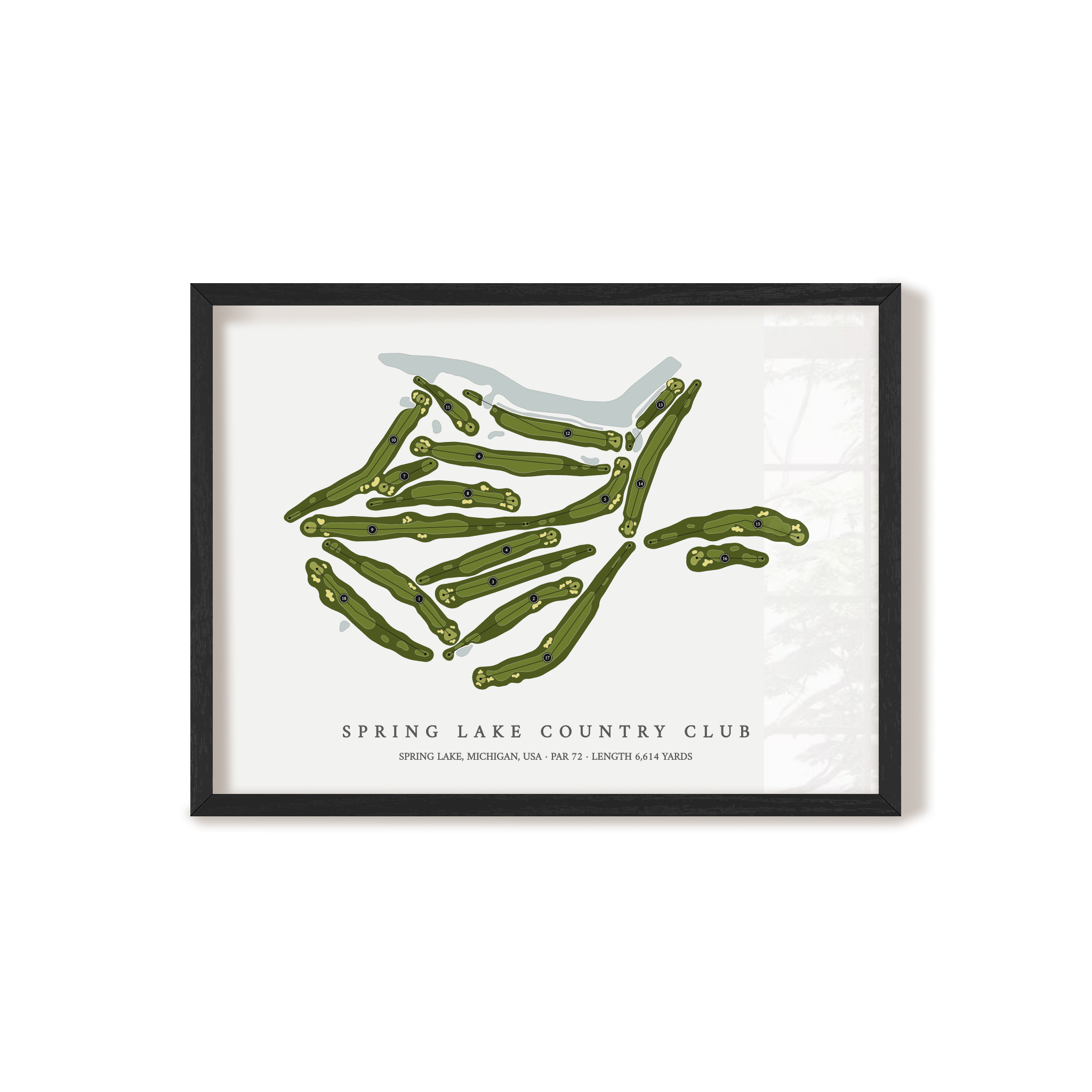 Spring Lake Country Club | Golf Course Print | Black Frame 