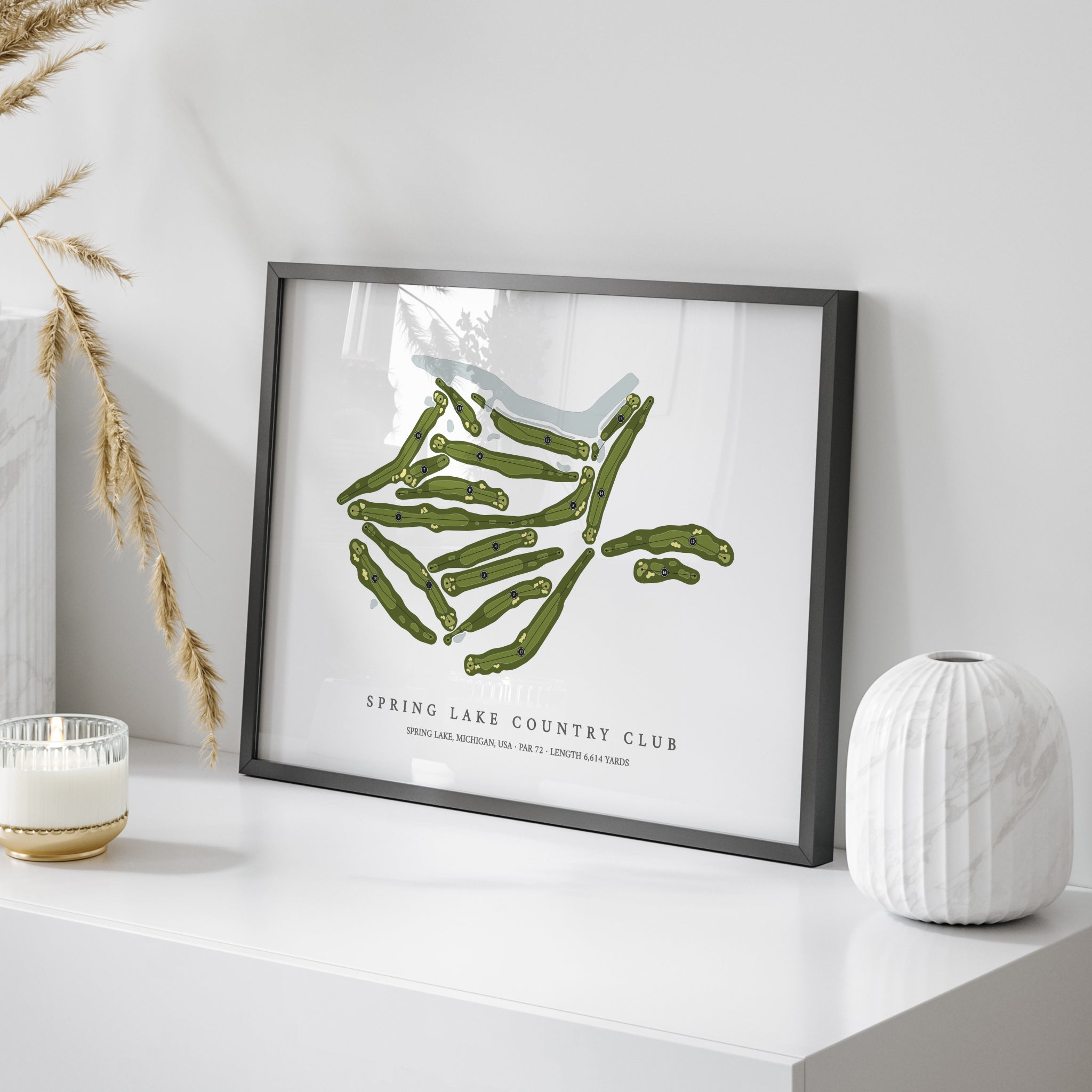 Spring Lake Country Club | Golf Course Print | On Table 