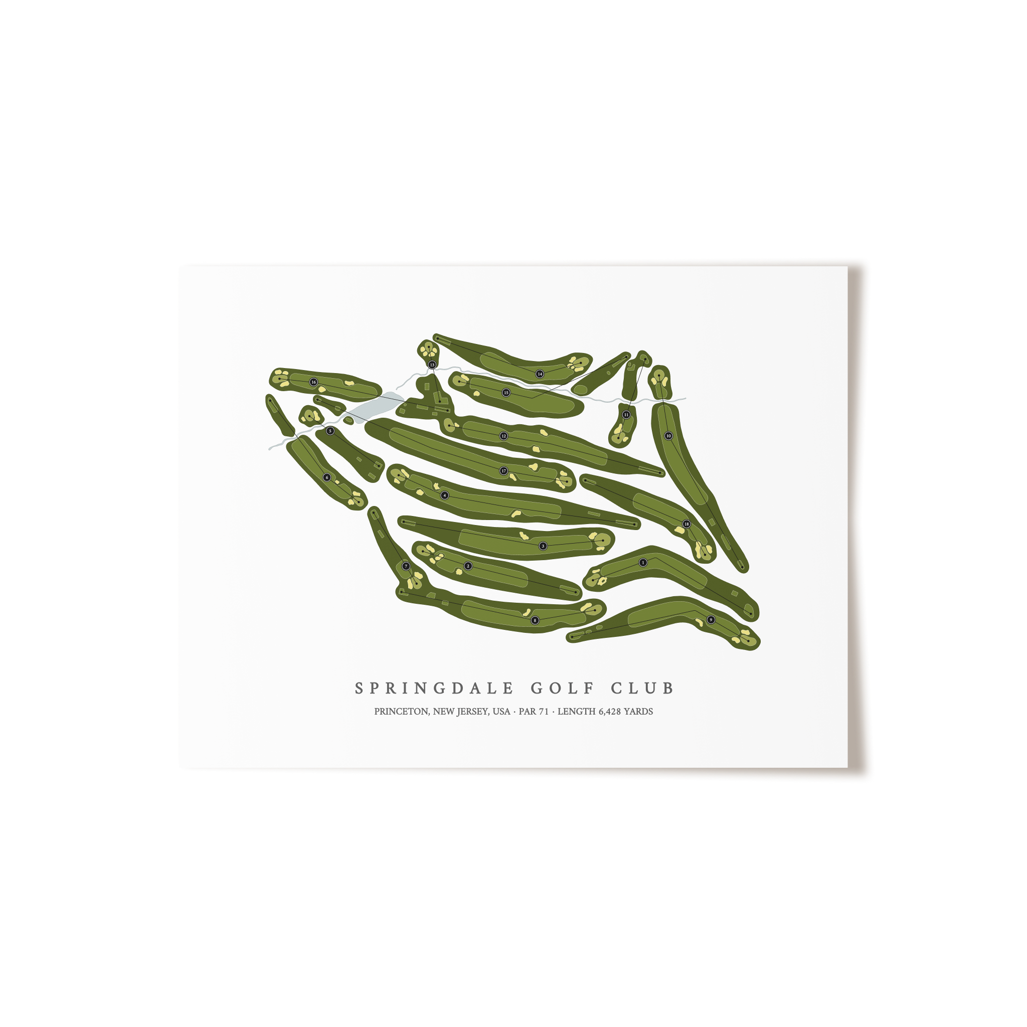 Springdale Golf Club | Golf Course Map | Unframed 