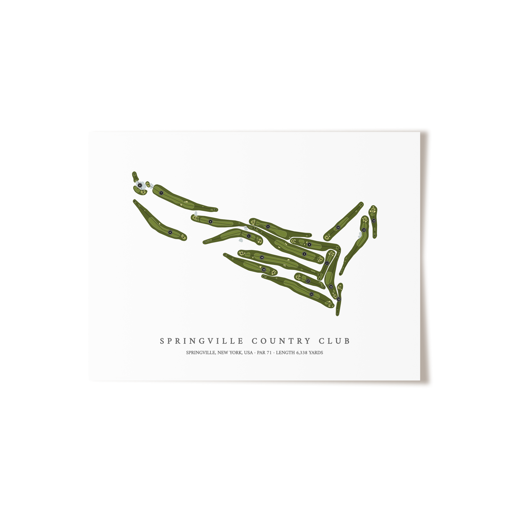 Springville Country Club | Golf Course Map | Unframed 