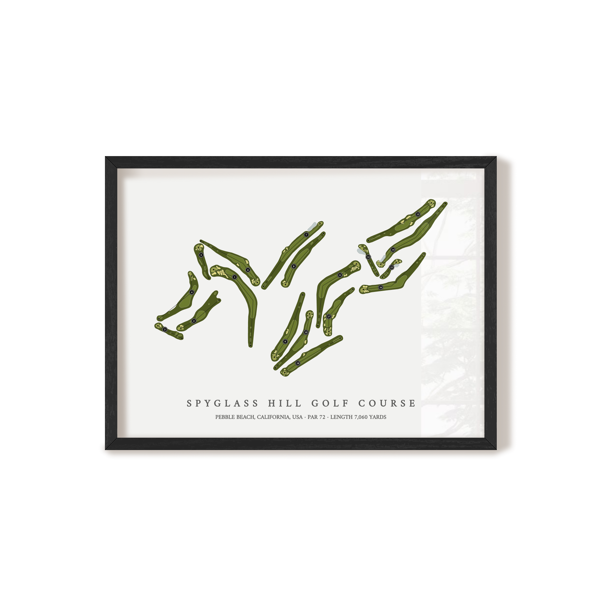 Spyglass Hill Golf Course | Golf Course Print | Black Frame