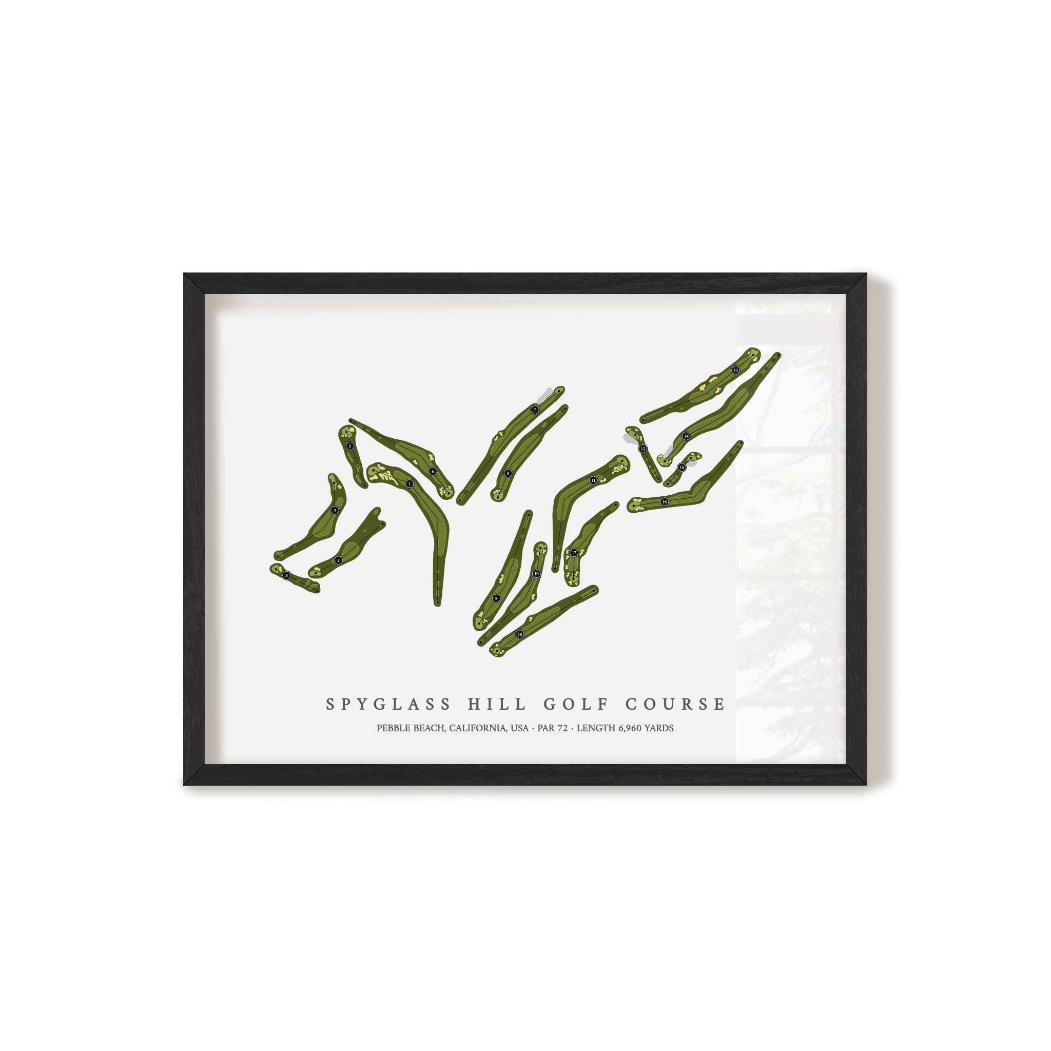 Spyglass Hill Golf Course | Golf Course Print | Black Frame 