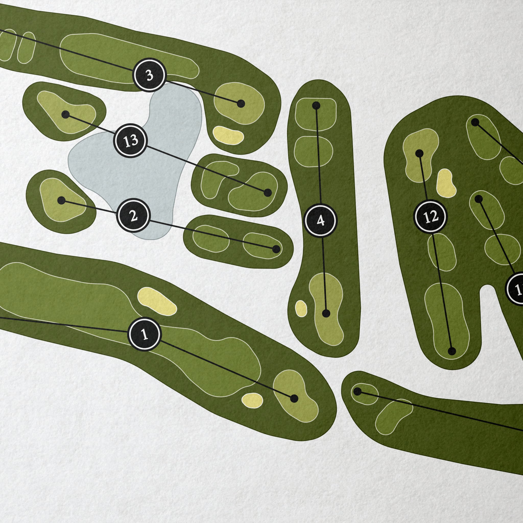 Squirrel Run Country Club | Golf Course Map | Close Up 