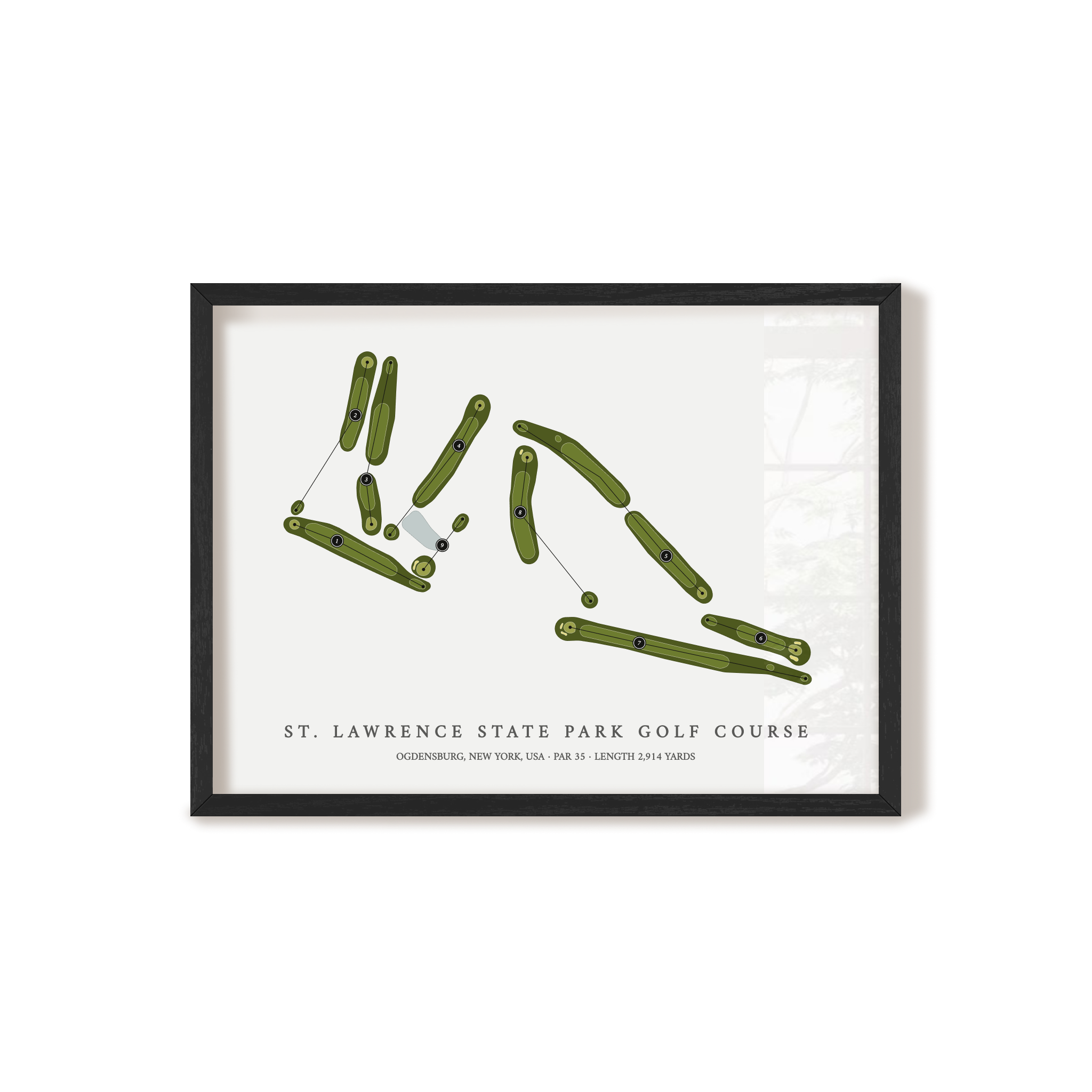 St Lawrence State Park Golf Course | Golf Course Map | Black Frame 
