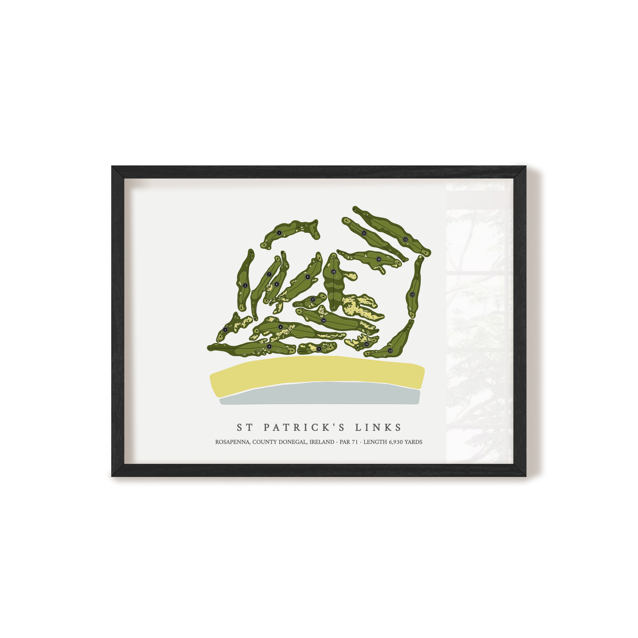 St Patrick's Links | Golf Course Print | Black Frame