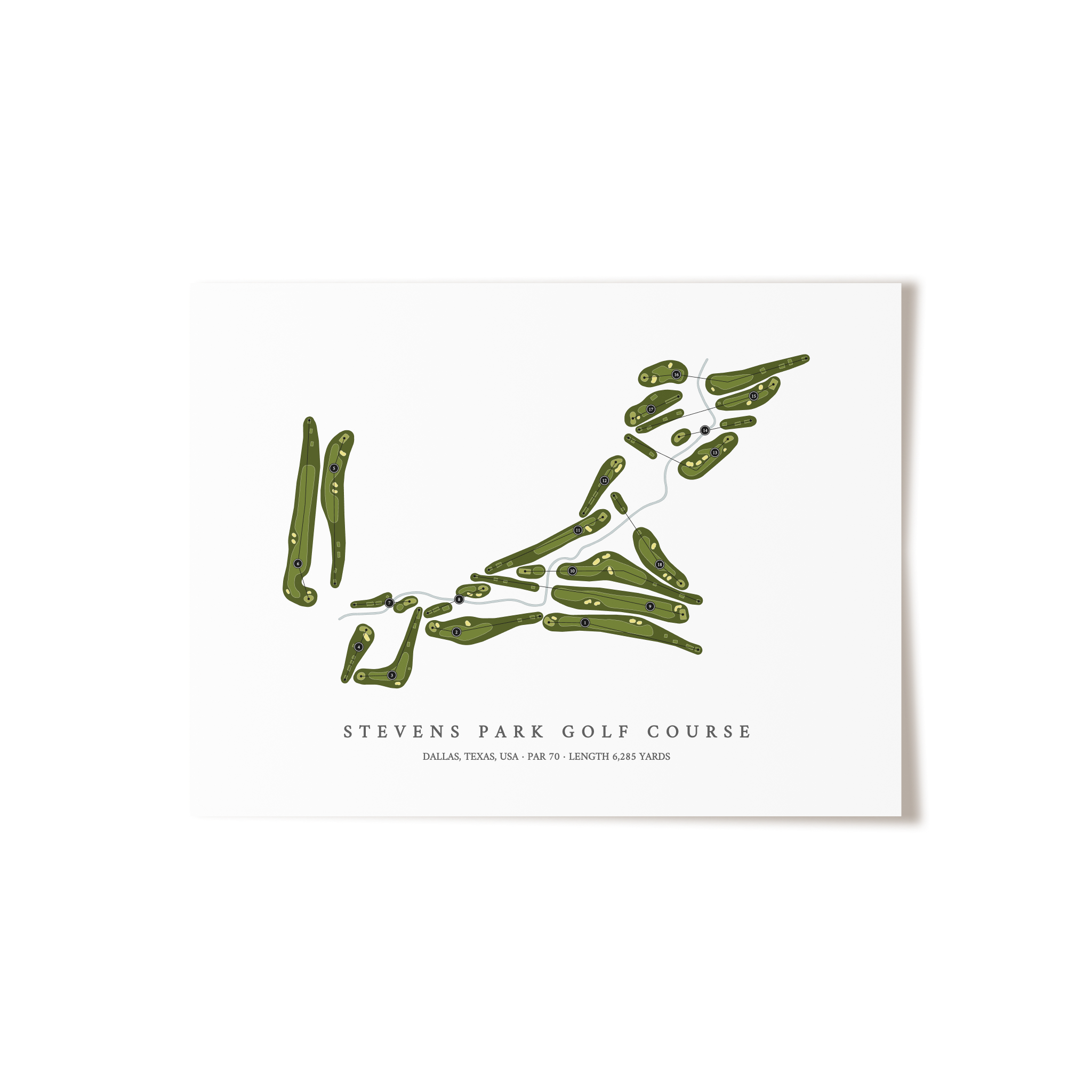 Stevens Park Golf Course | Golf Course Map | Unframed 