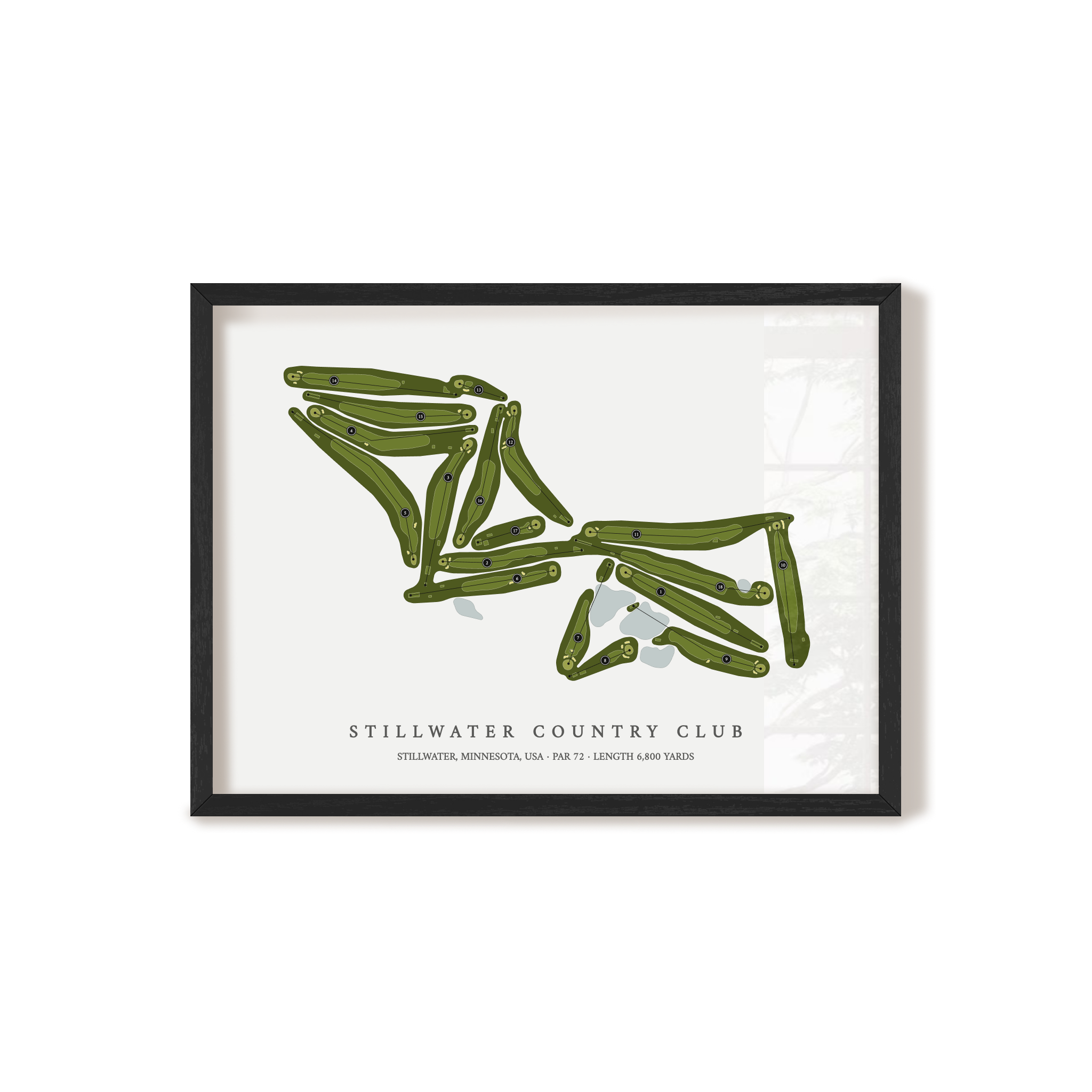 Stillwater Country Club | Golf Course Map | Black Frame 