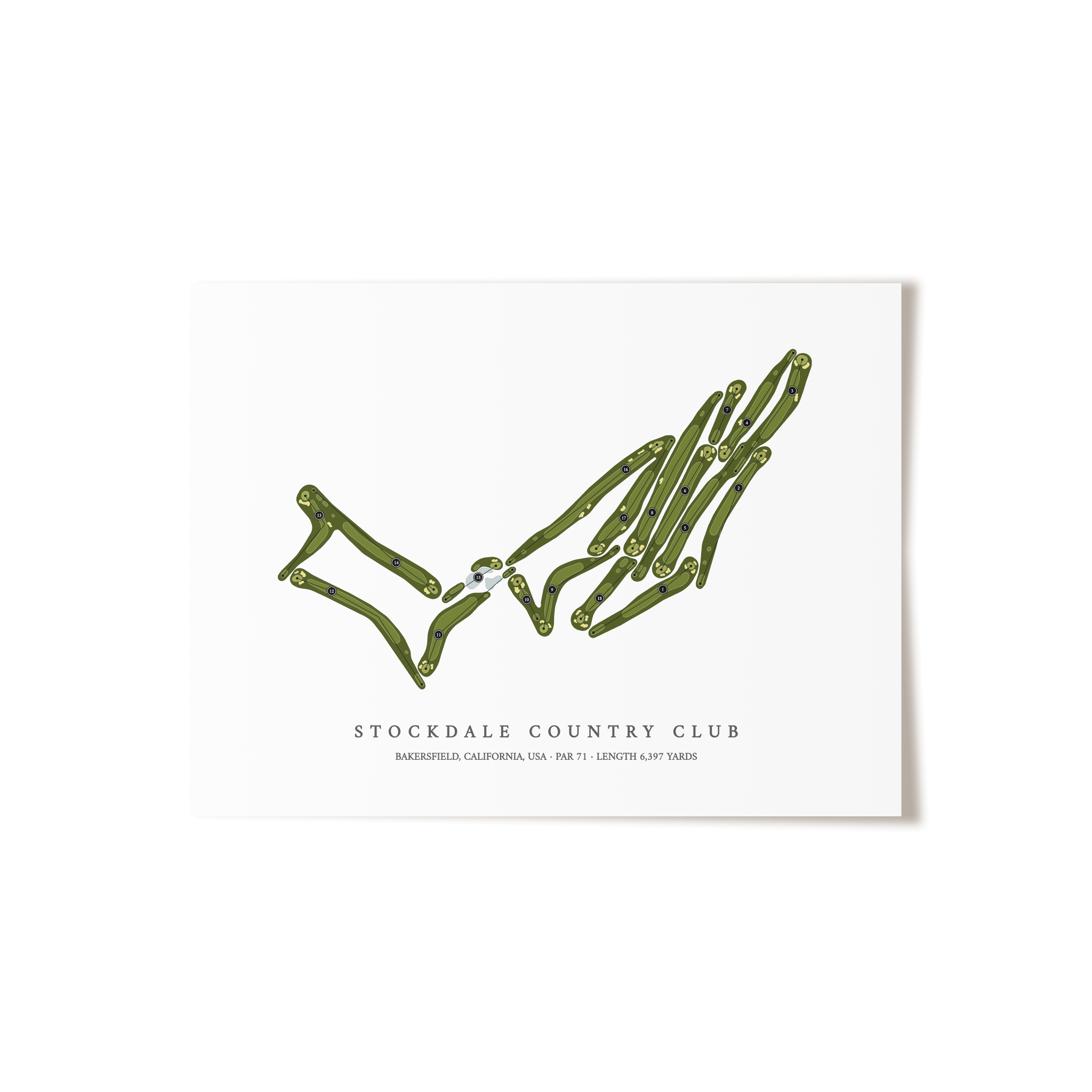 Stockdale Country Club | Golf Course Map | Unframed 