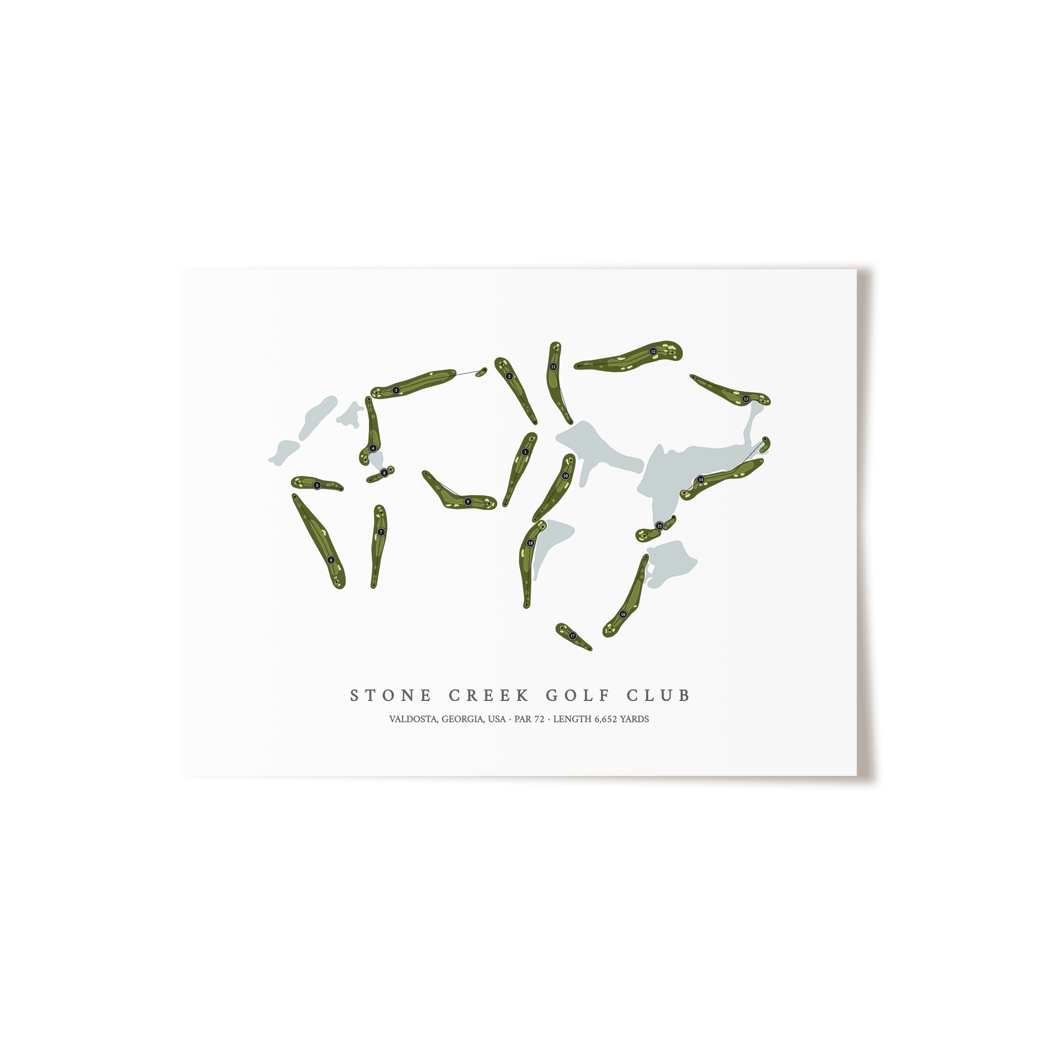Stone Creek Golf Club | Golf Course Map | Unframed 