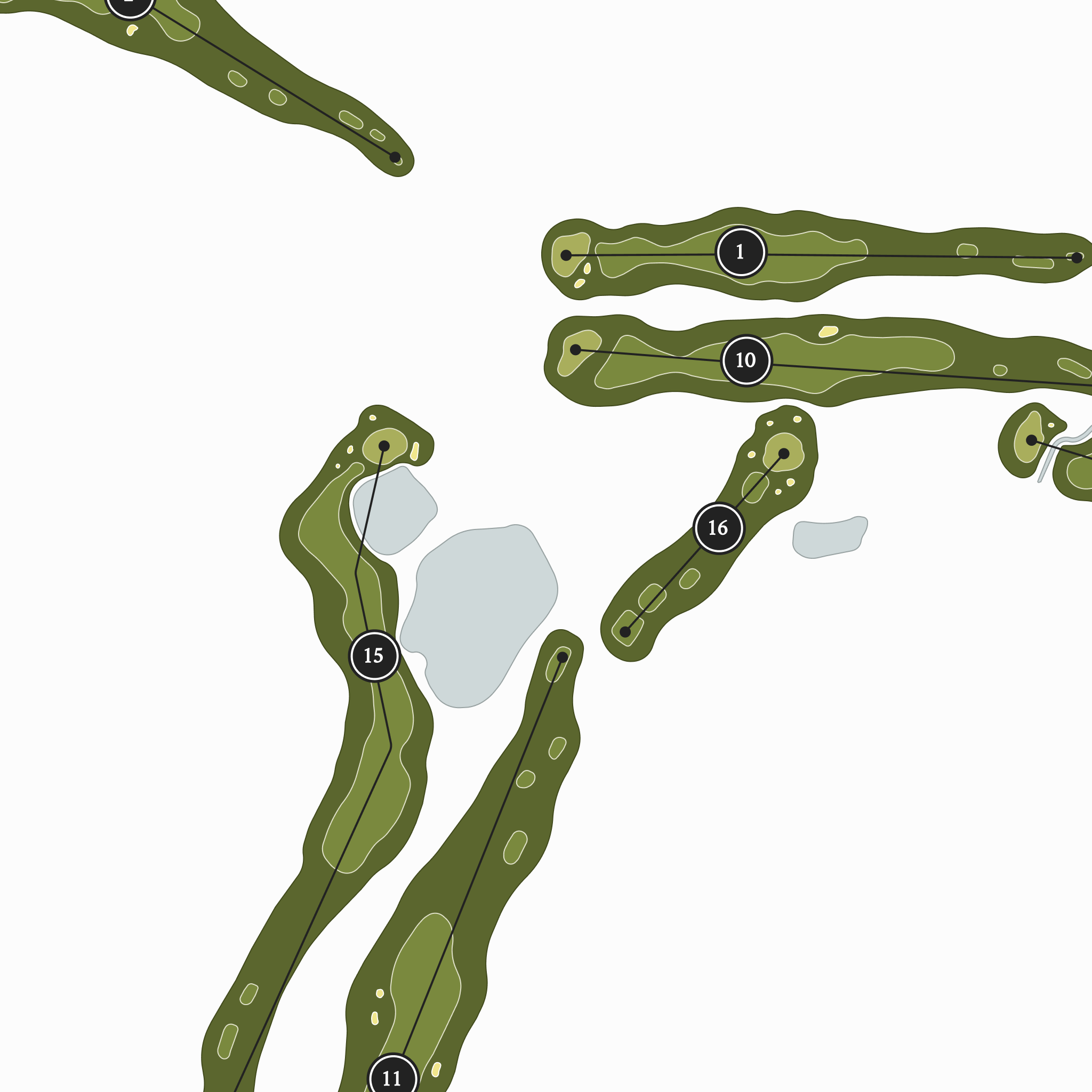 Stoneleigh Golf Club | Golf Course Map | Close Up With Hole Numbers #hole numbers_yes