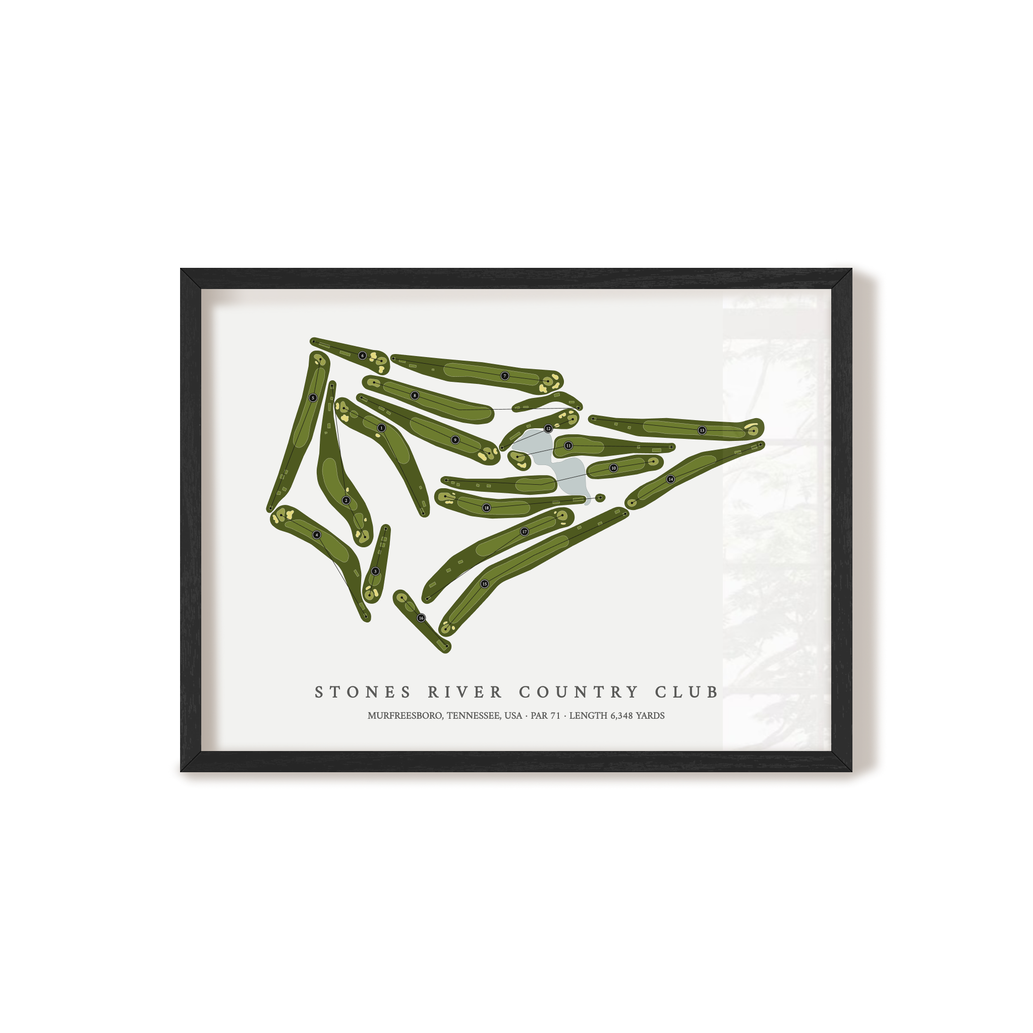 Stones River Country Club | Golf Course Map | Black Frame 