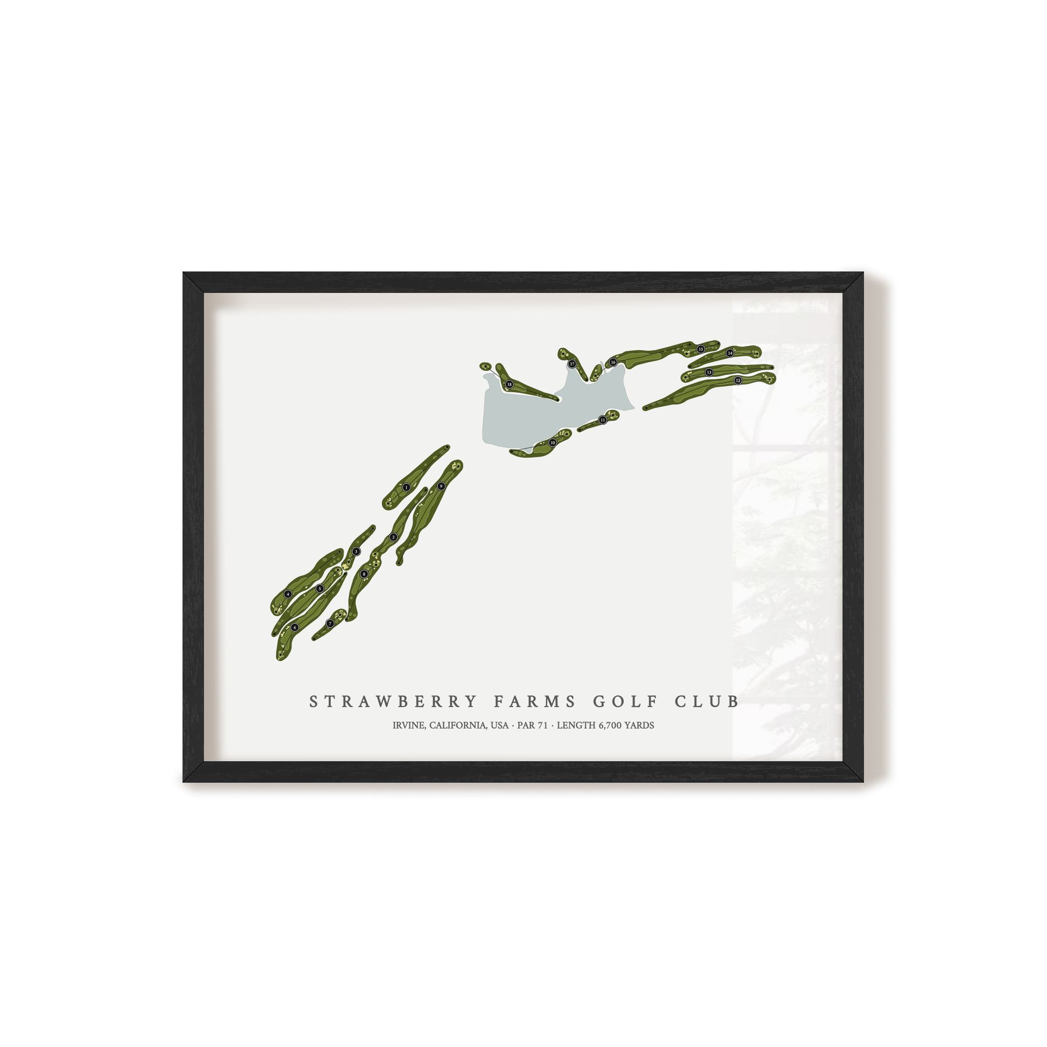 Strawberry Farms Golf Club | Golf Course Map | Black Frame 