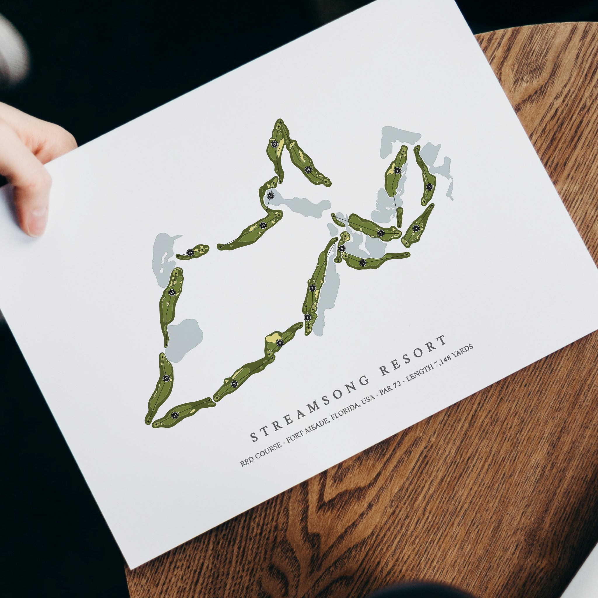 Streamsong Resort - Red Course | Golf Course Map | With Laptop 