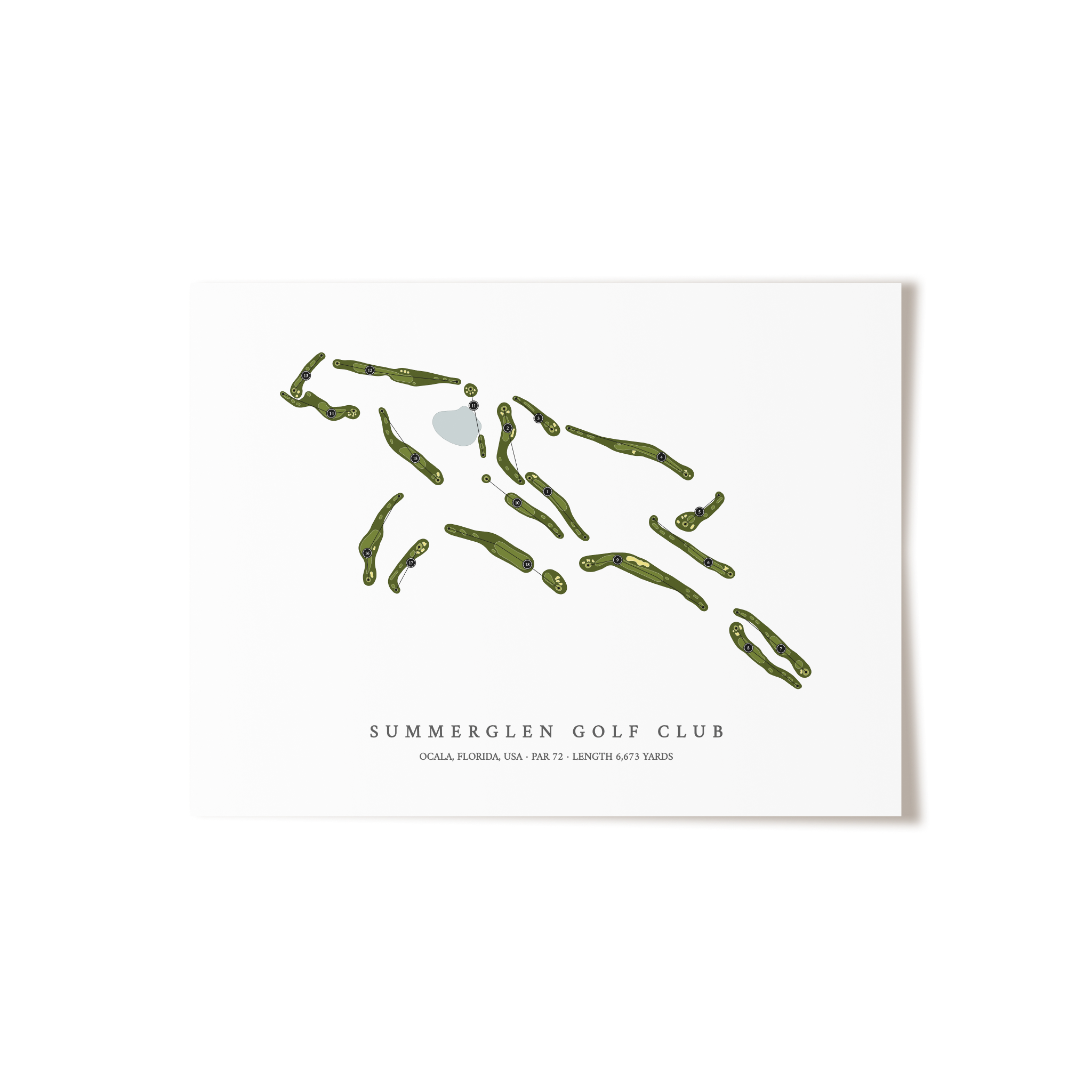 SummerGlen Golf Club | Golf Course Map | Unframed 