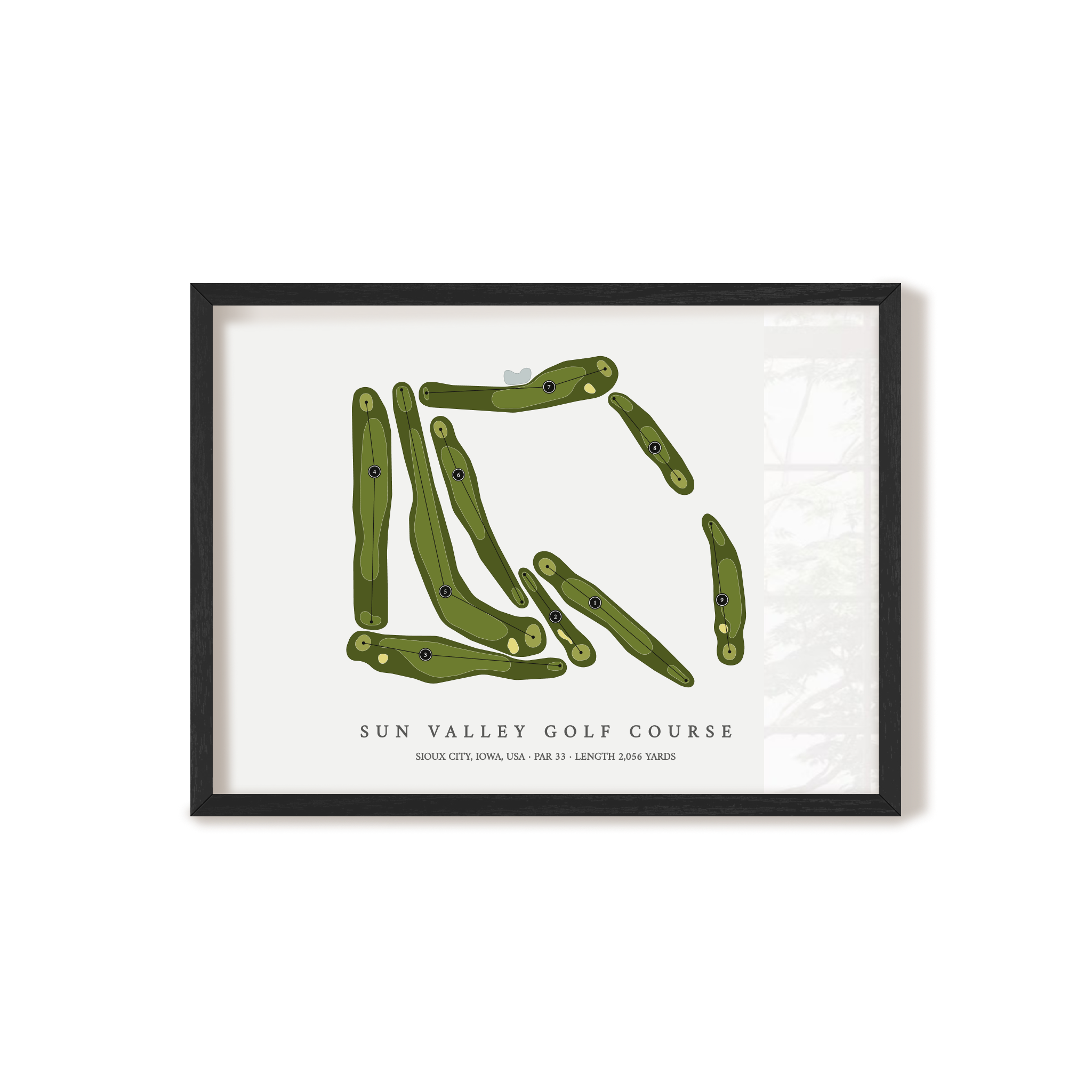 Sun Valley Golf Course | Golf Course Map | Black Frame 