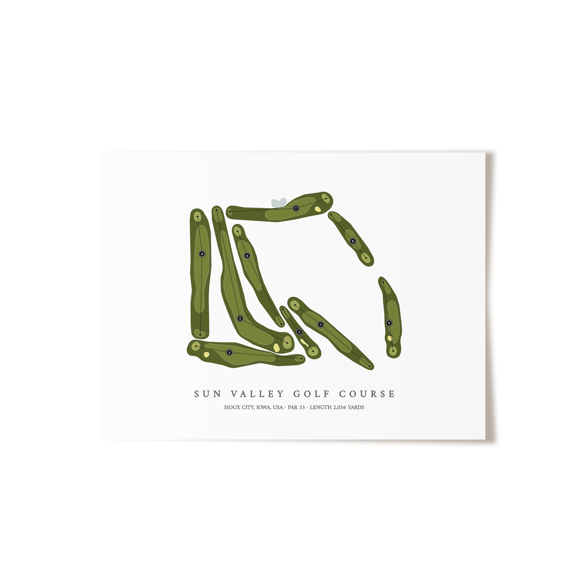 Sun Valley Golf Course | Golf Course Map | Unframed 
