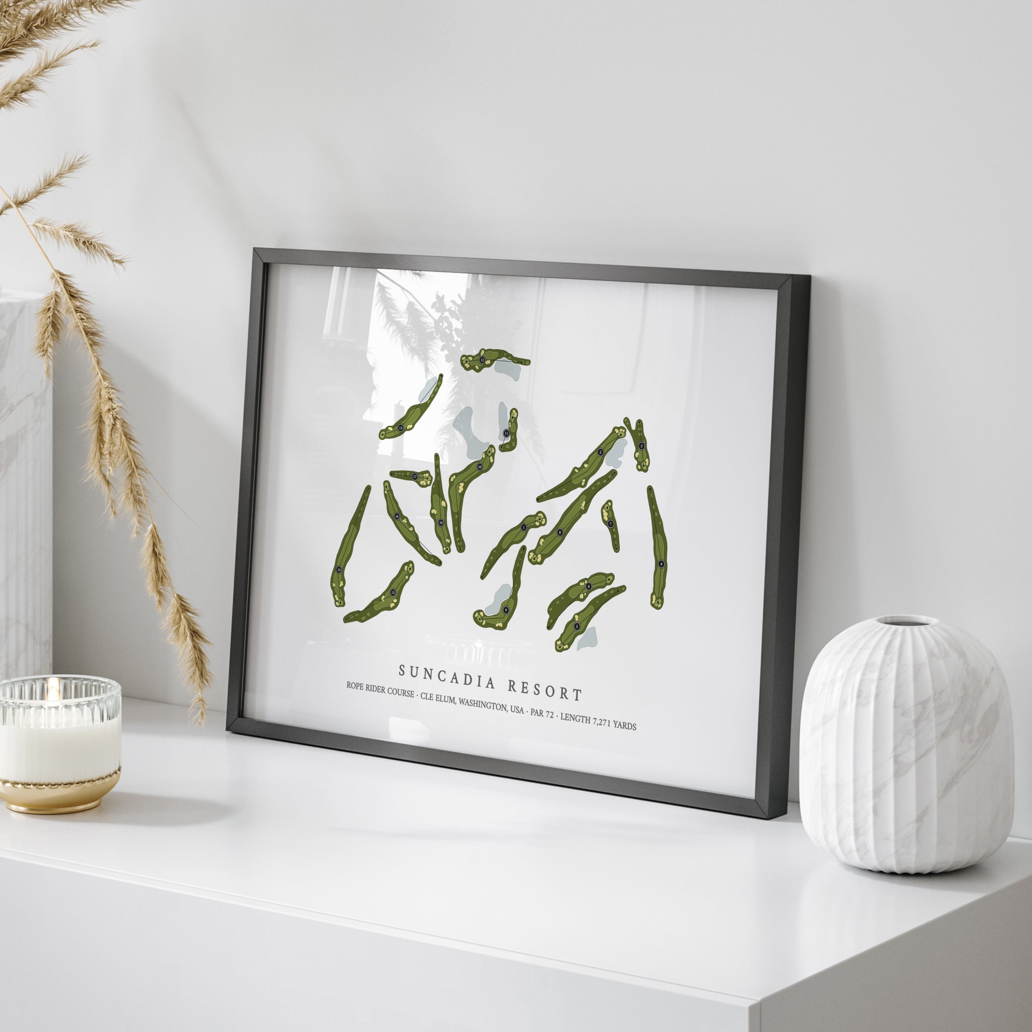 Suncadia Resort - Rope Rider Course | Golf Course Print | On Table