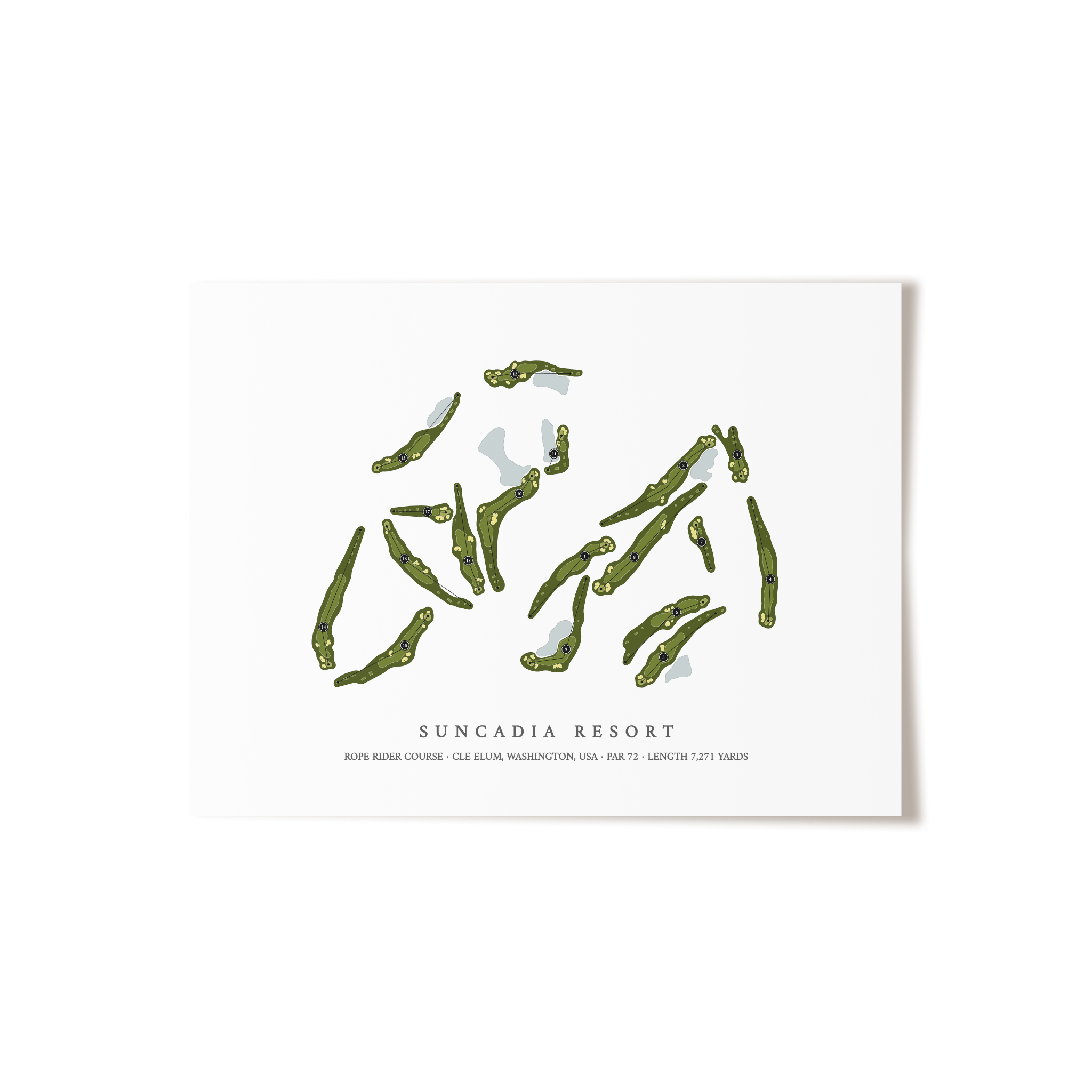 Suncadia Resort - Rope Rider Course | Golf Course Print | Unframed