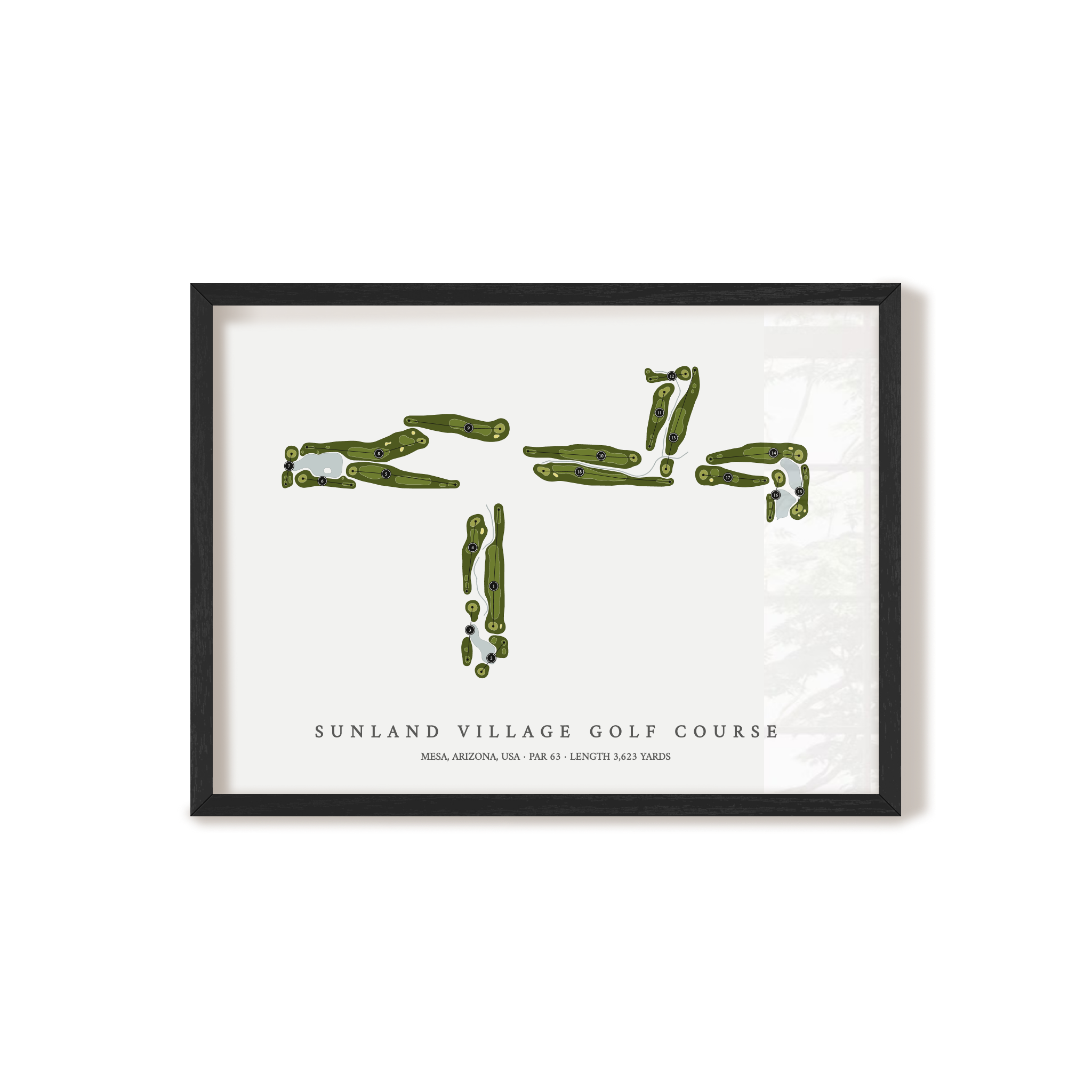 Sunland Village Golf Course | Golf Course Map | Black Frame 