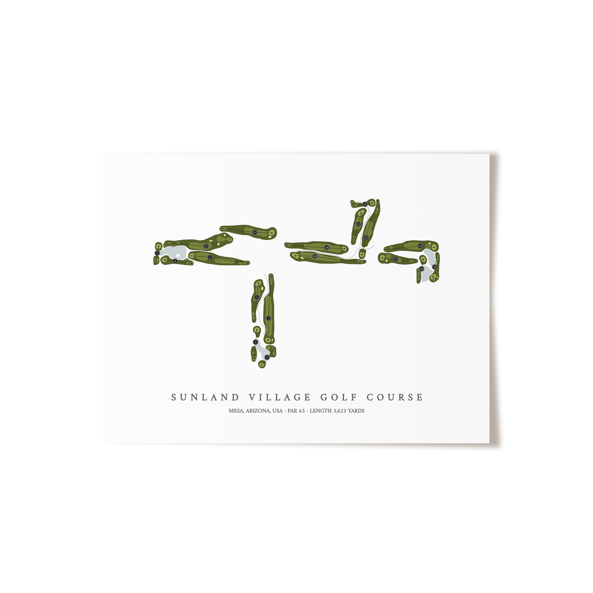 Sunland Village Golf Course | Golf Course Map | Unframed 