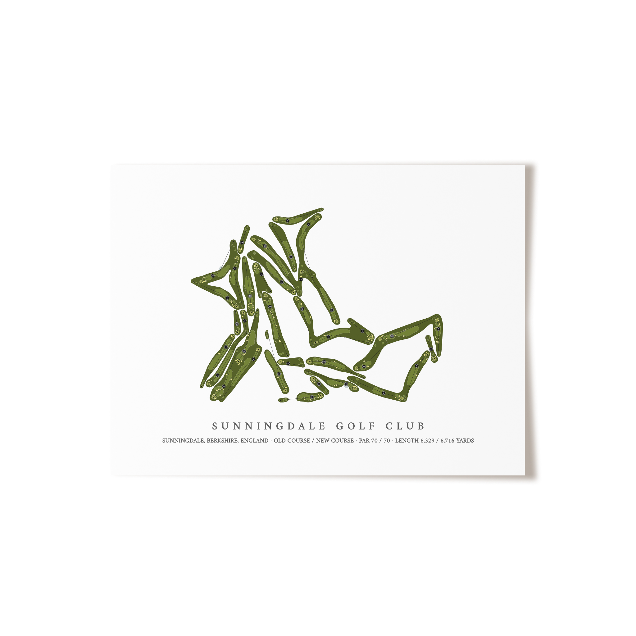 Sunningdale Golf Club | Golf Course Map | Unframed 