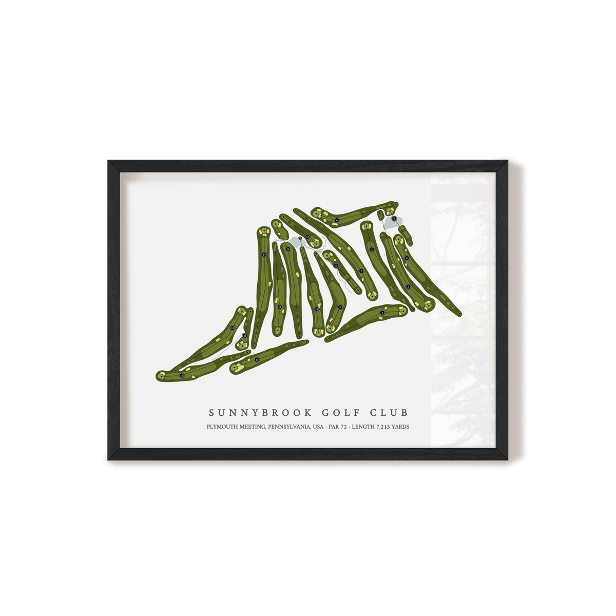 Sunnybrook Golf Club | Golf Course Map | Black Frame