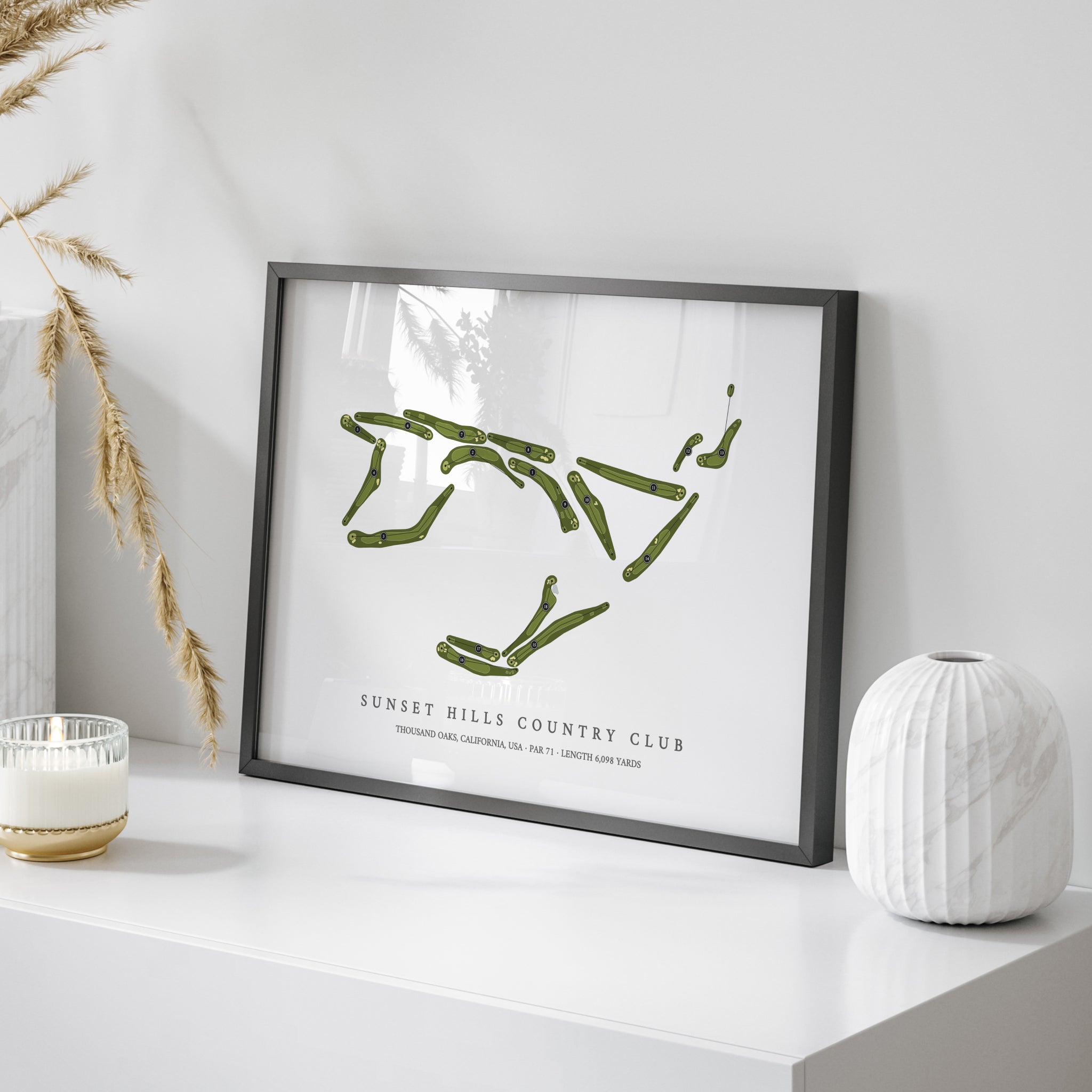 Sunset Hills Country Club | Golf Course Map | On Table 