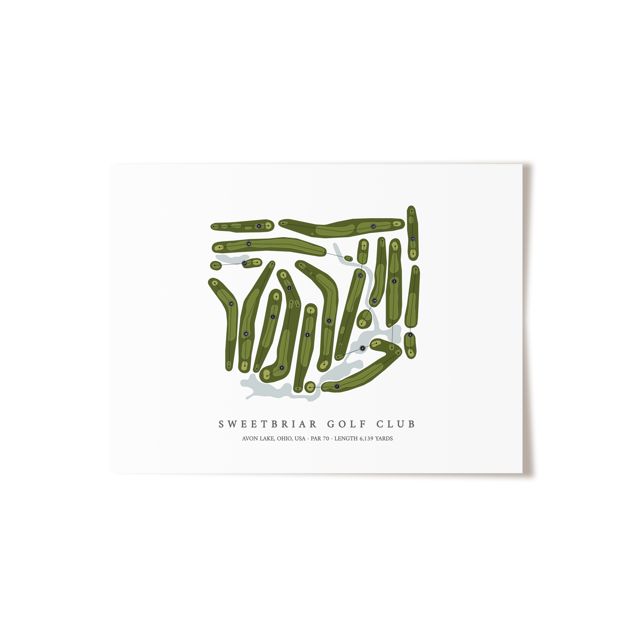Sweetbriar Golf Club | Golf Course Map | Unframed 