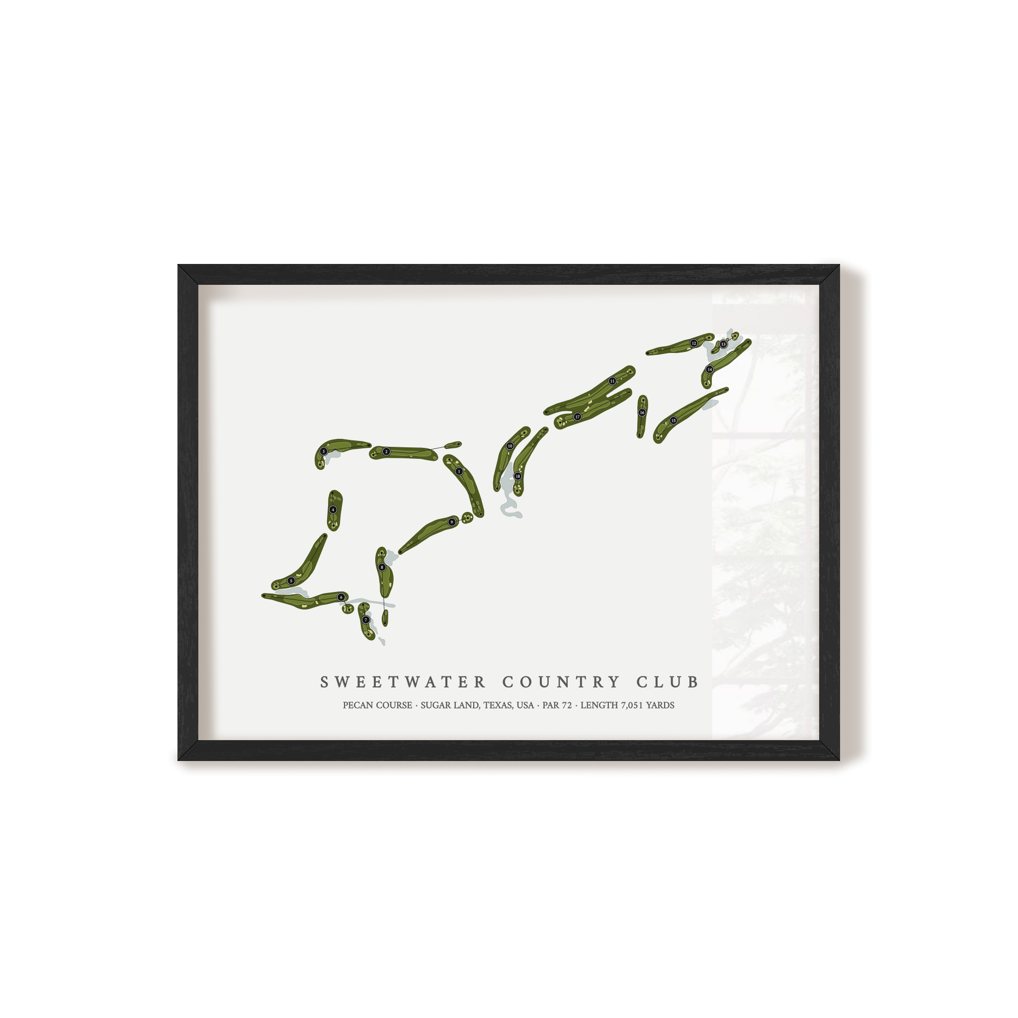 Sweetwater Country Club - Pecan Course | Golf Course Map | Black+Frame 