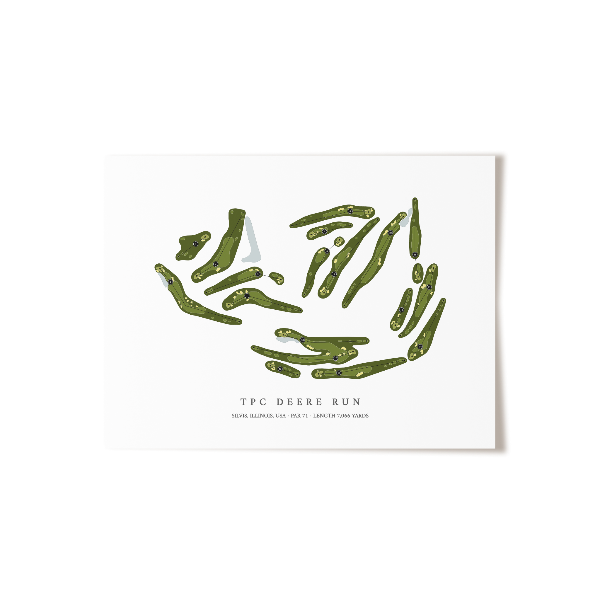 TPC Deere Run | Golf Course Map | Unframed 