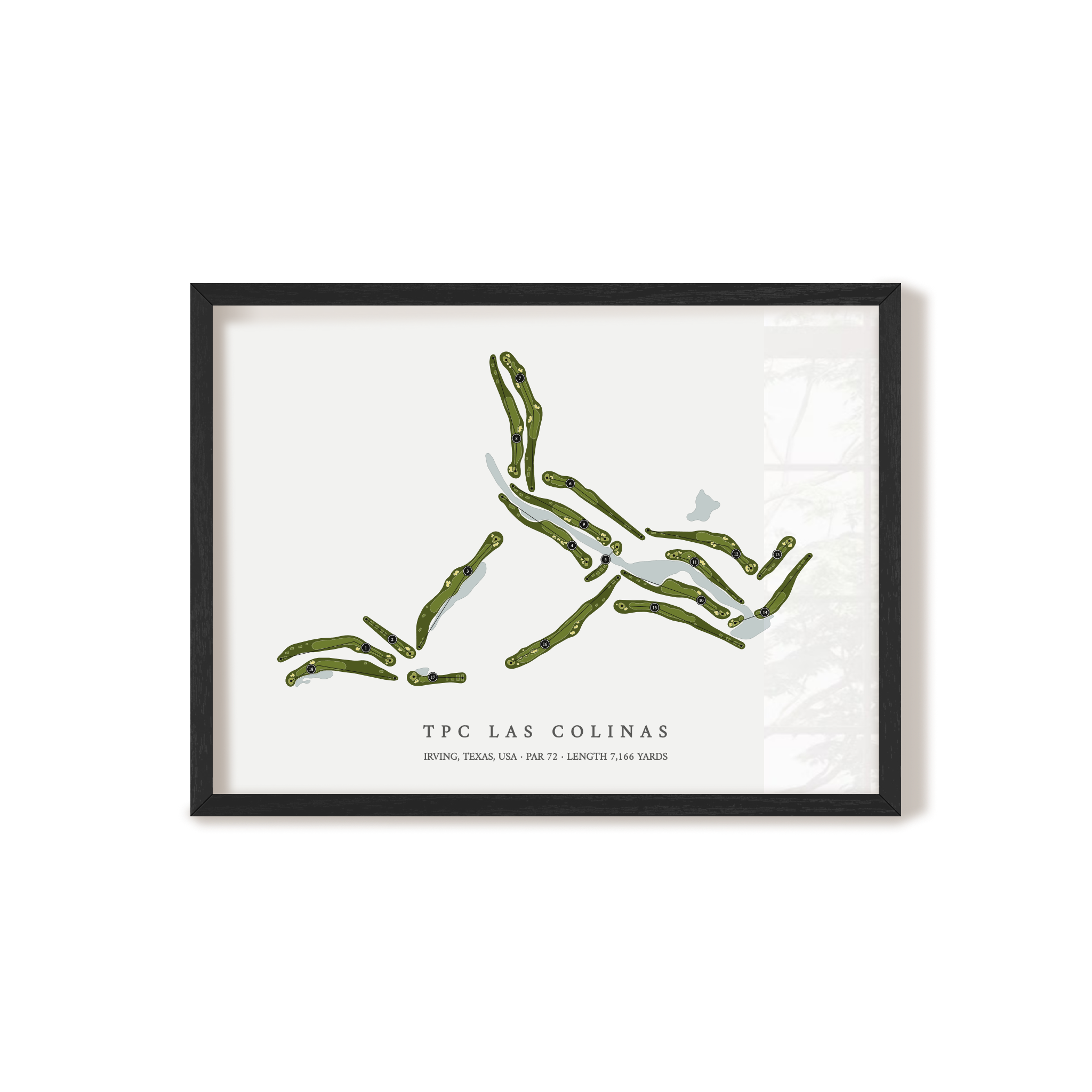 TPC Las Colinas | Golf Course Map | Black Frame 