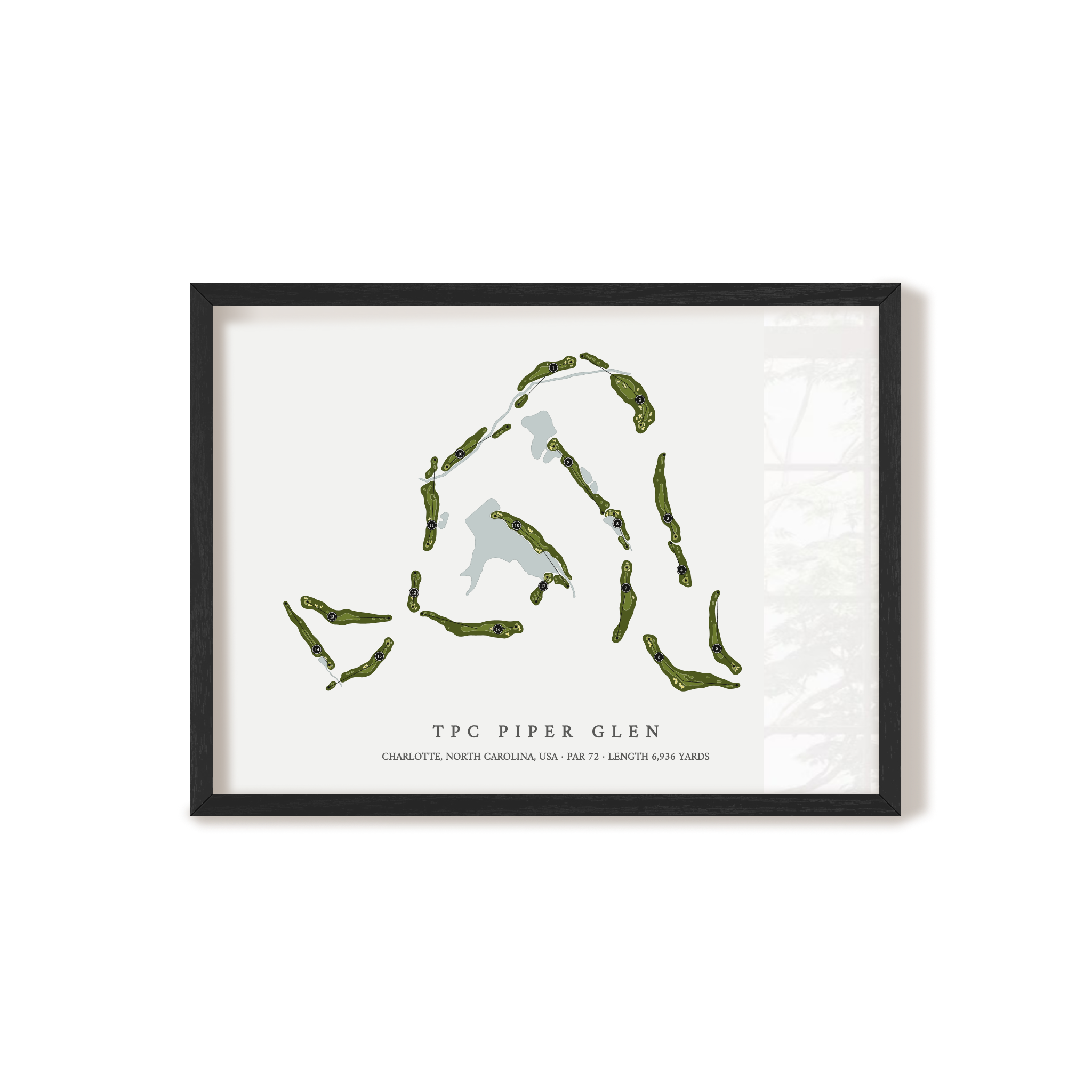 TPC Piper Glen | Golf Course Map | Black Frame 