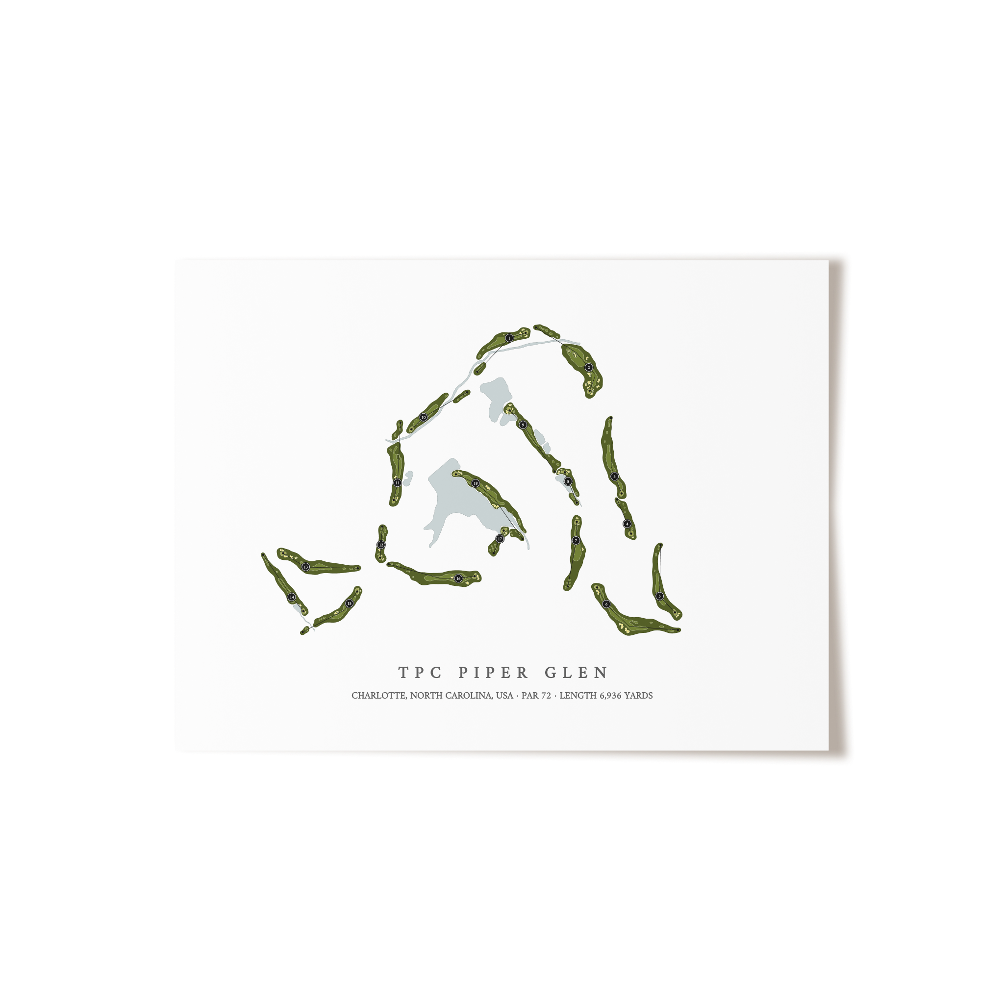 TPC Piper Glen | Golf Course Map | Unframed 