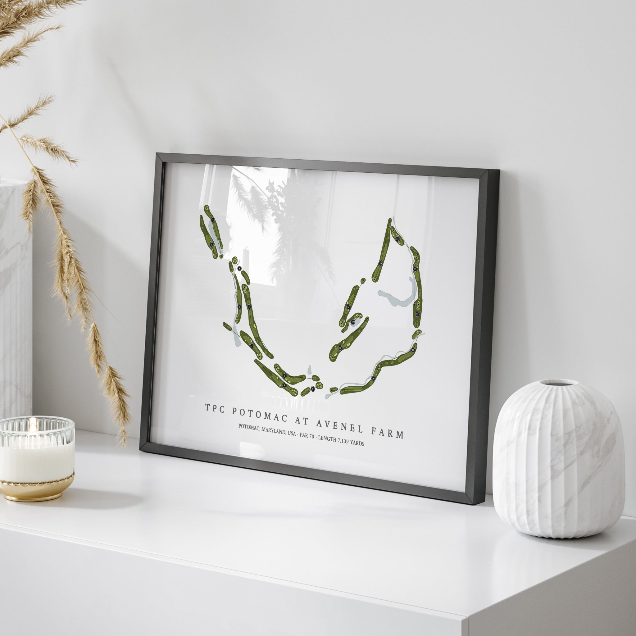 TPC Potomac at Avenel Farm | Golf Course Print | On Table