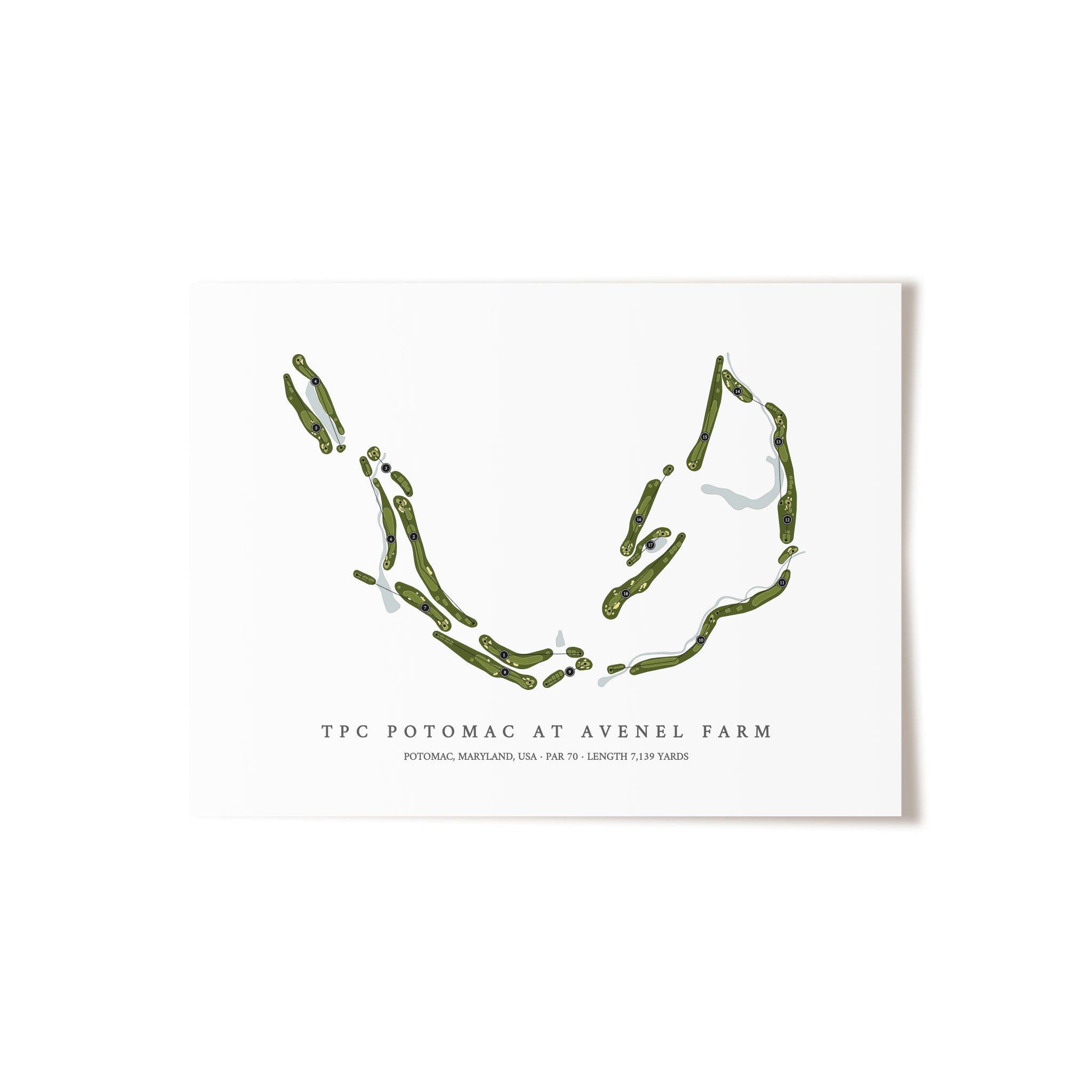 TPC Potomac at Avenel Farm | Golf Course Print | Unframed
